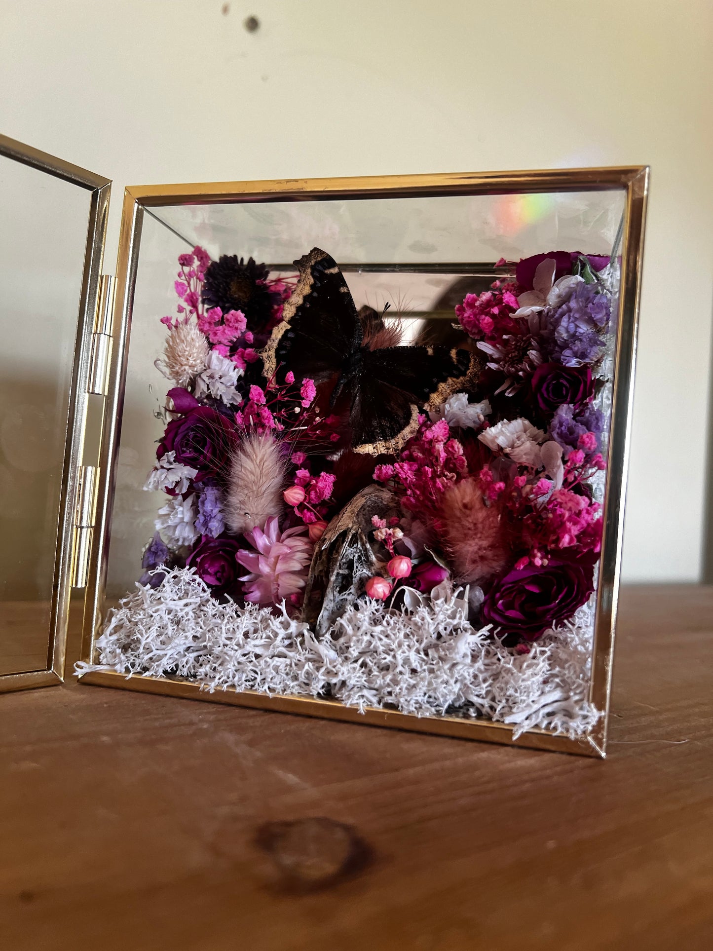 “Temple of Bloom” Butterfly Rabbit Skull Floral Botanical Taxidermy Oddities Shadowbox Artwork