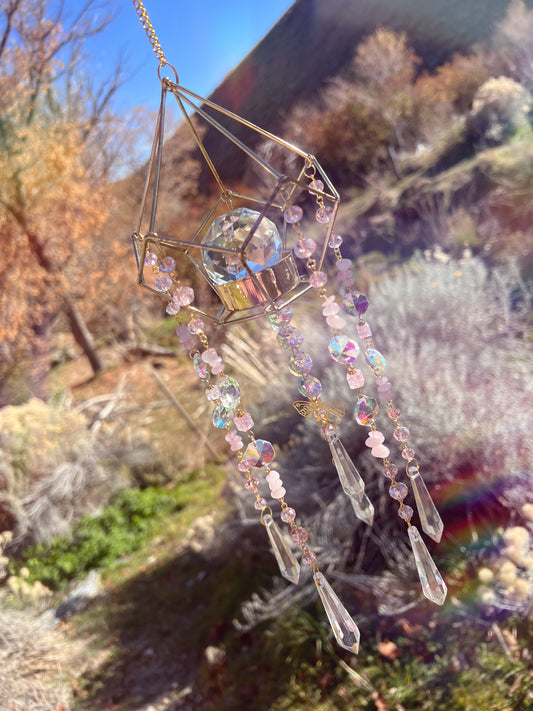 Adelia Enchanted Rose Quartz Suncatcher
