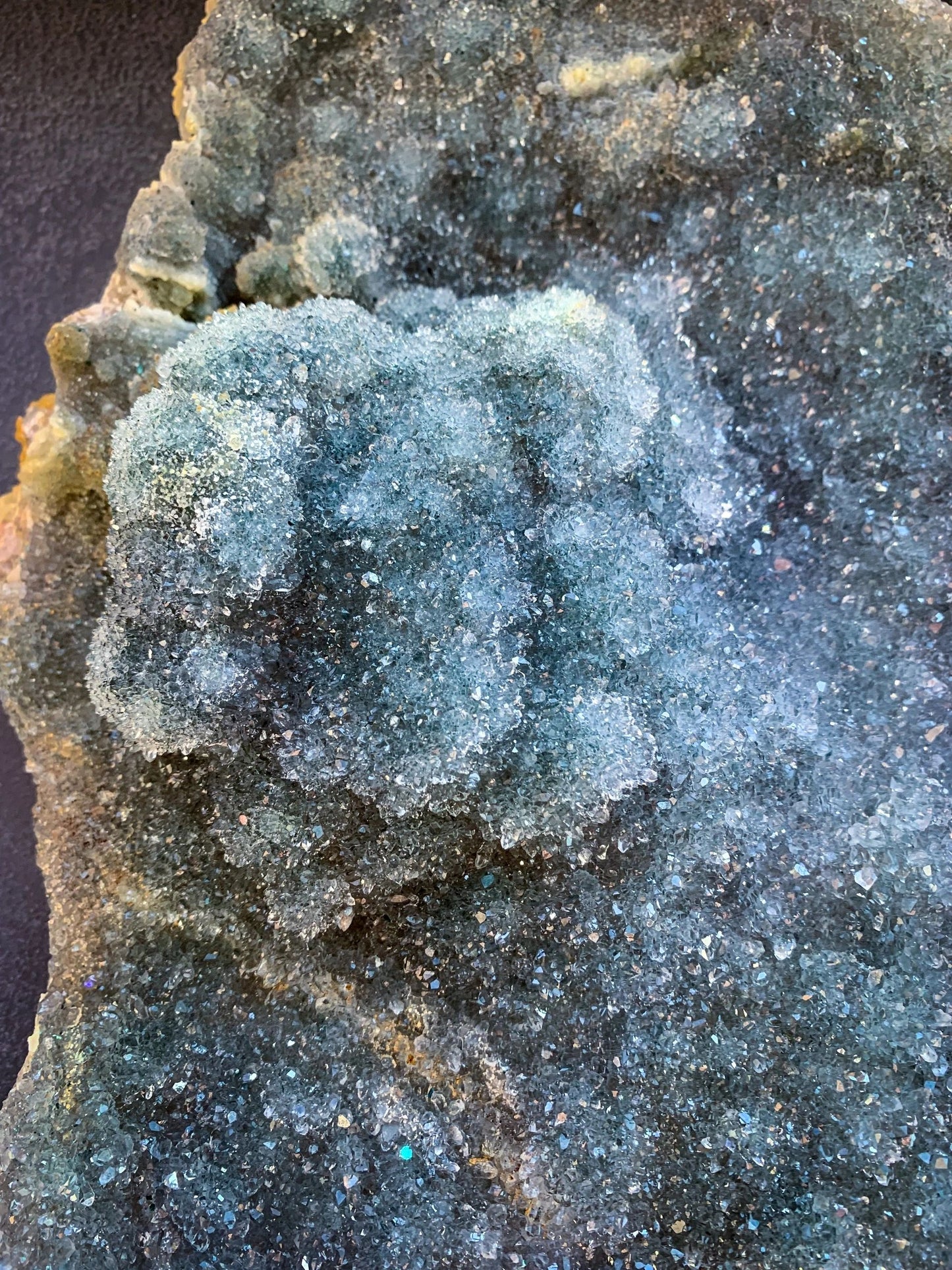 Green Amethyst Prasiolite Druzy Natural Slab