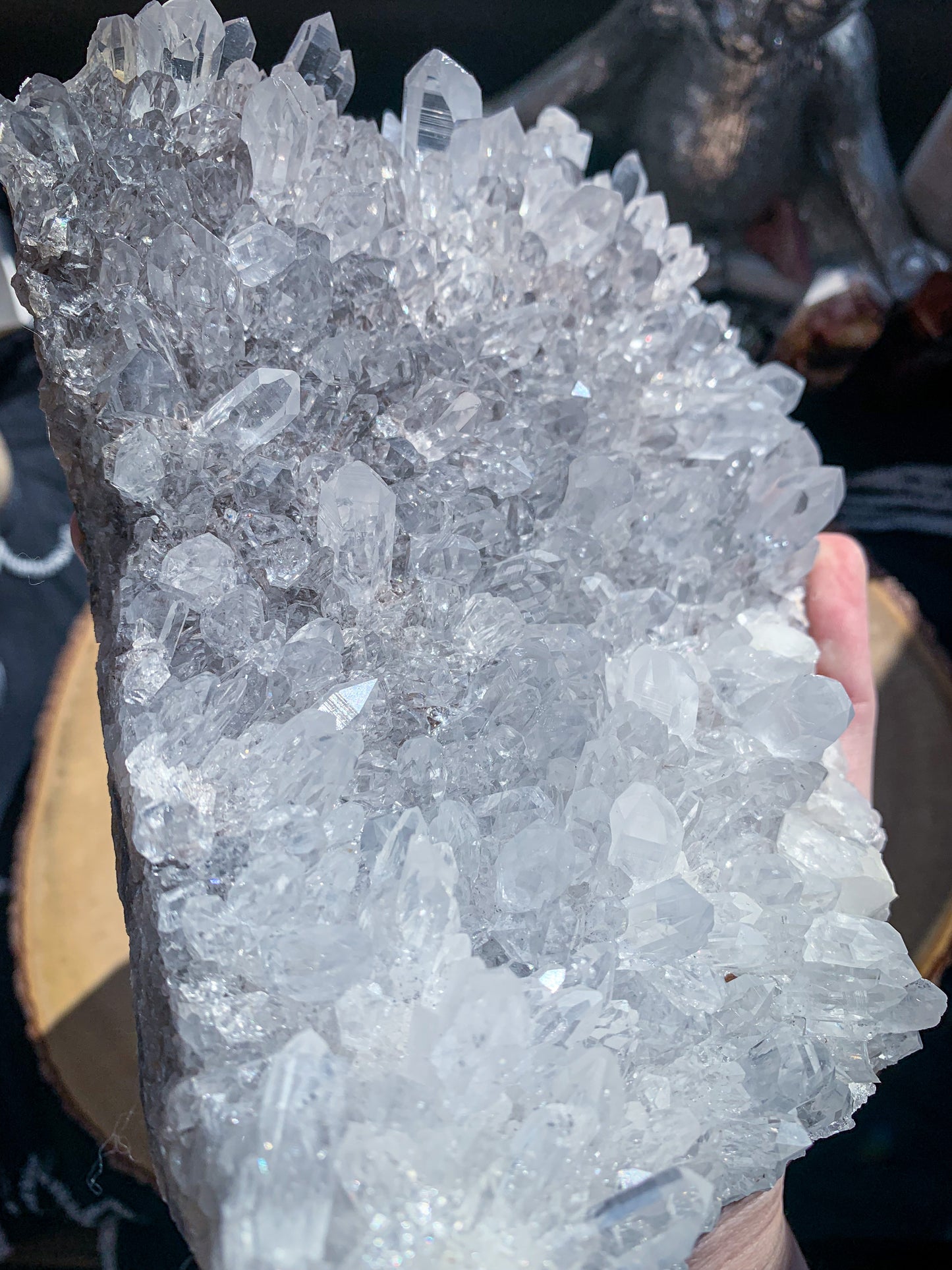 Clear Quartz with Tourmaline Inclusions #B