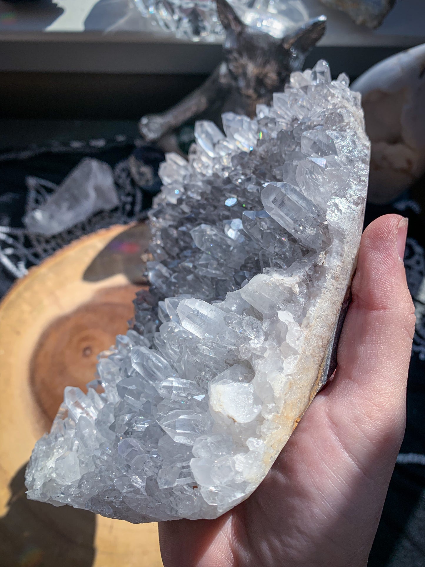 Clear Quartz with Tourmaline Inclusions #B