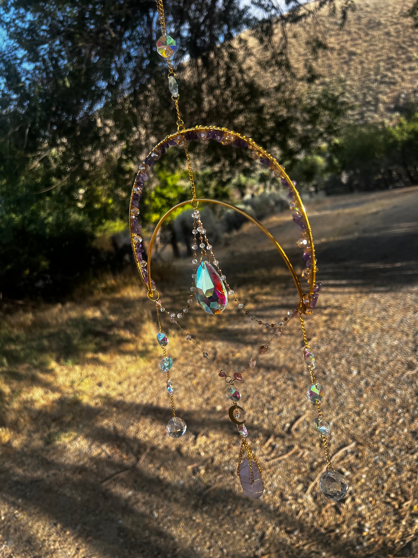 “Annalise” Amethyst Double Point Crystal Suncatcher