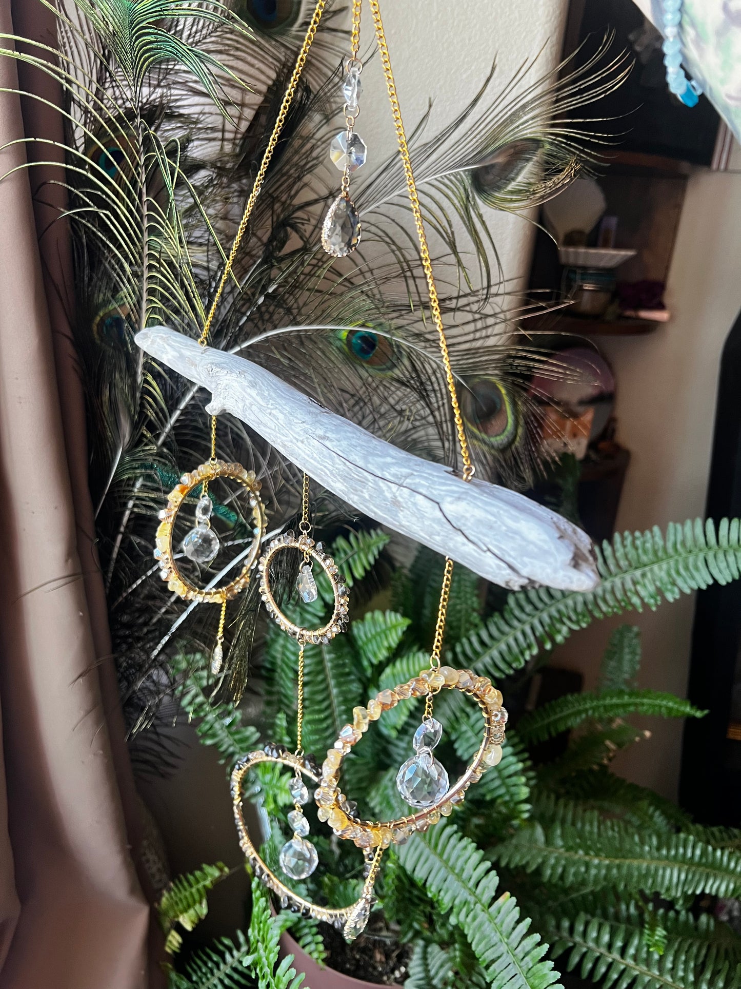 “Evren” Smoky Quartz and Citrine Suncatcher