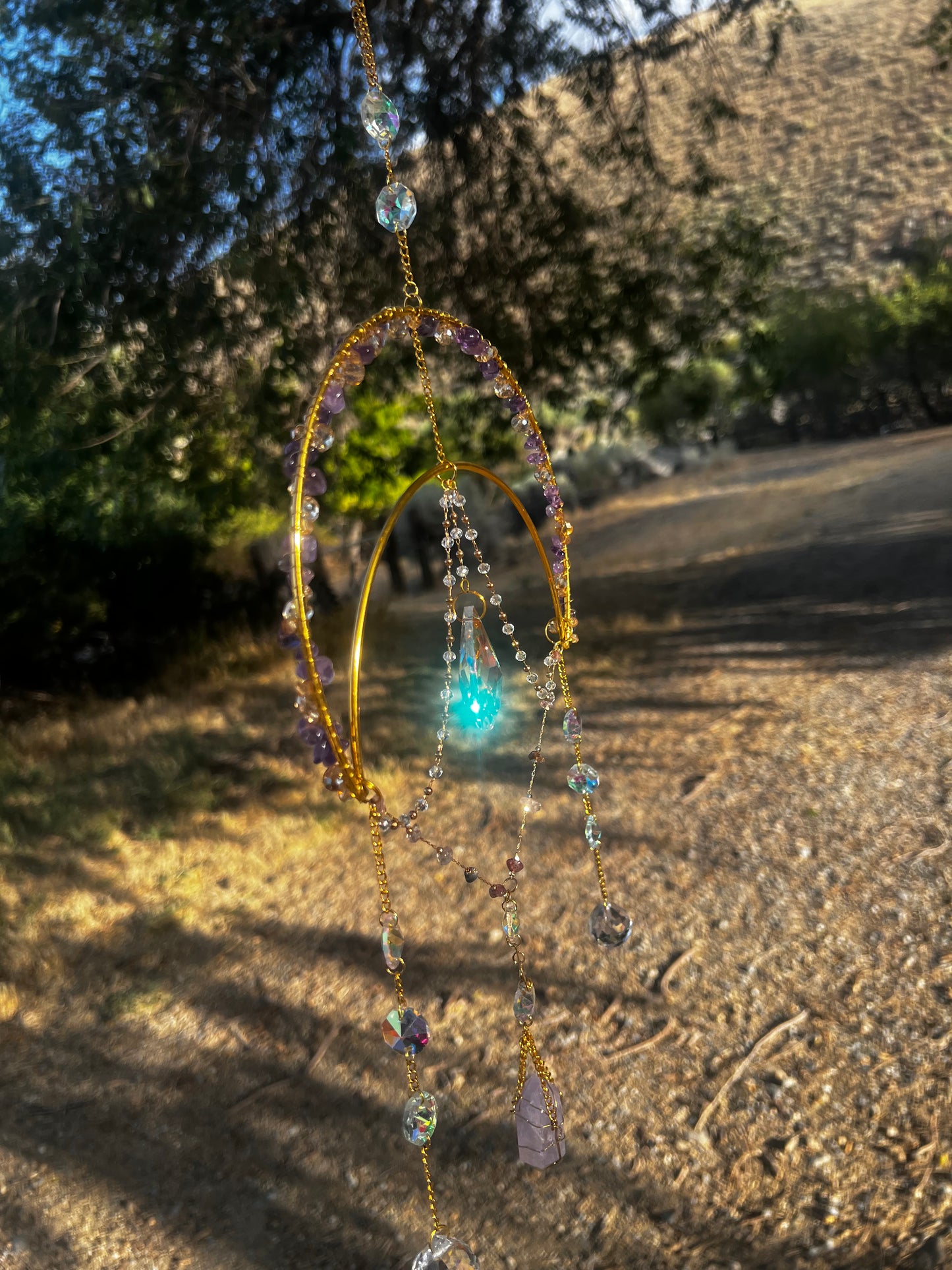 “Annalise” Amethyst Double Point Crystal Suncatcher