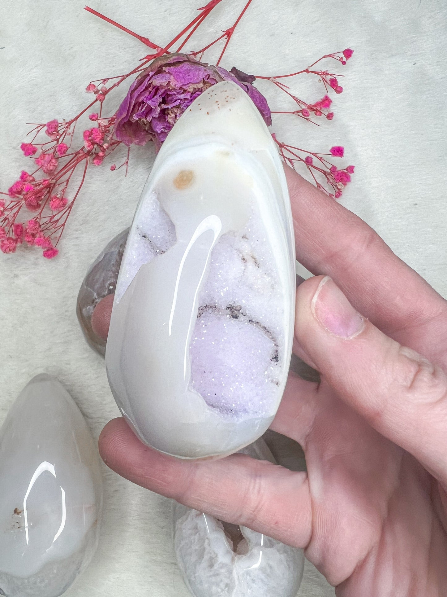 Druzy Agate Eggs Carvings