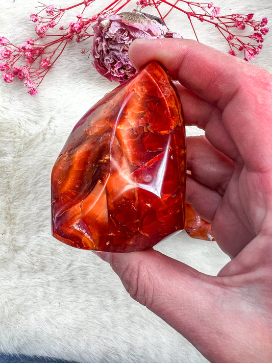 Carnelian Small Freeform Flames