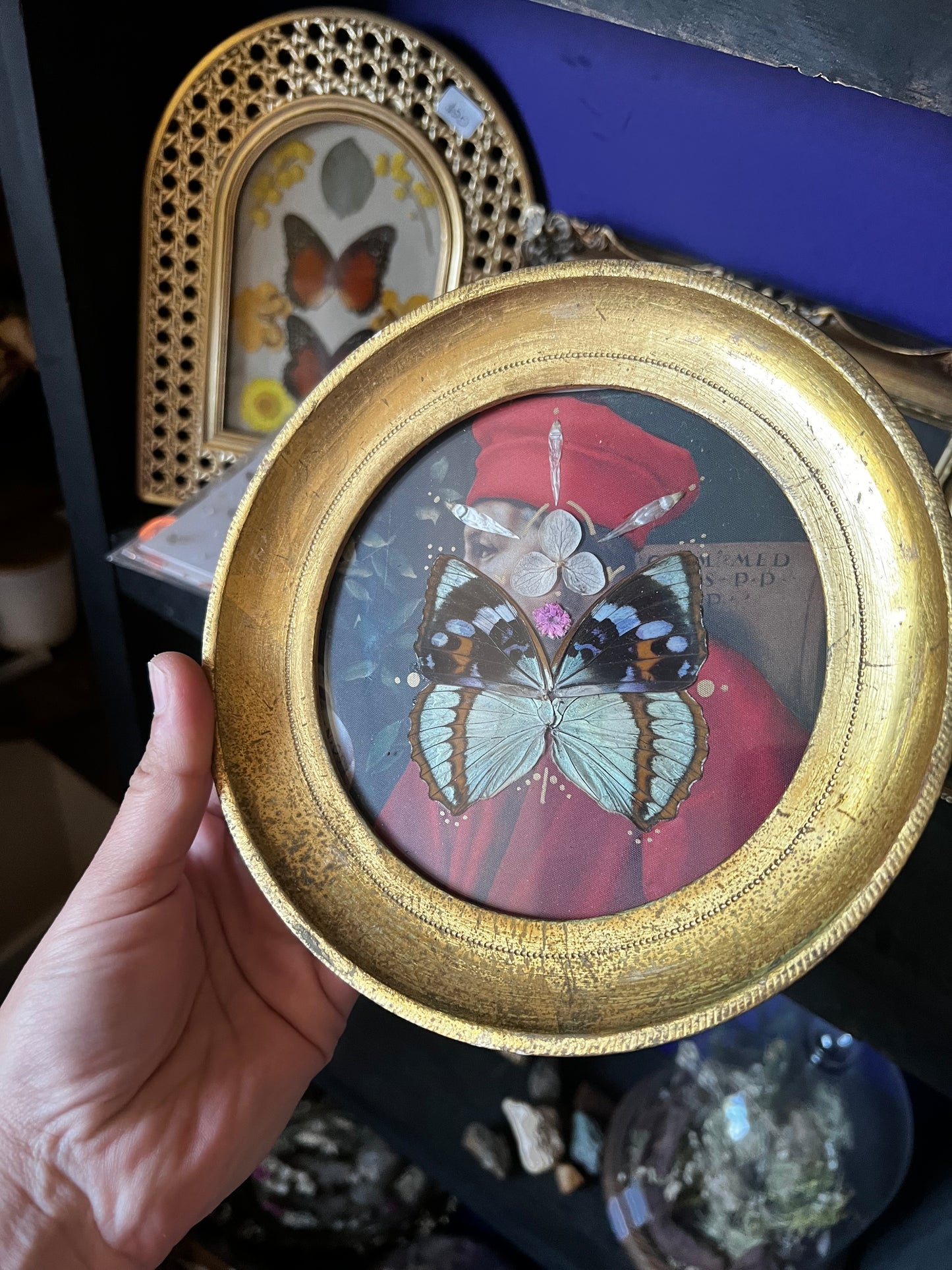 Vintage Antique Gold frame with butterfly wings