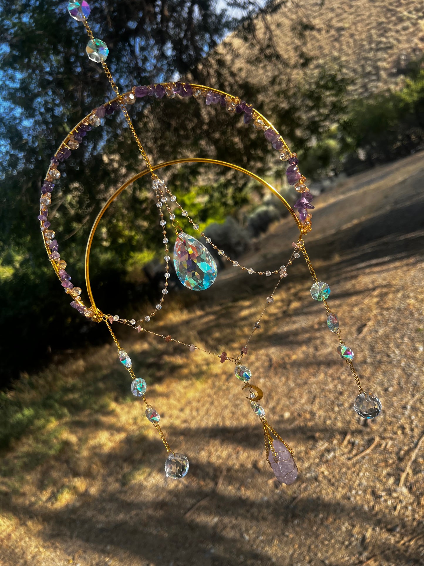 “Annalise” Amethyst Double Point Crystal Suncatcher