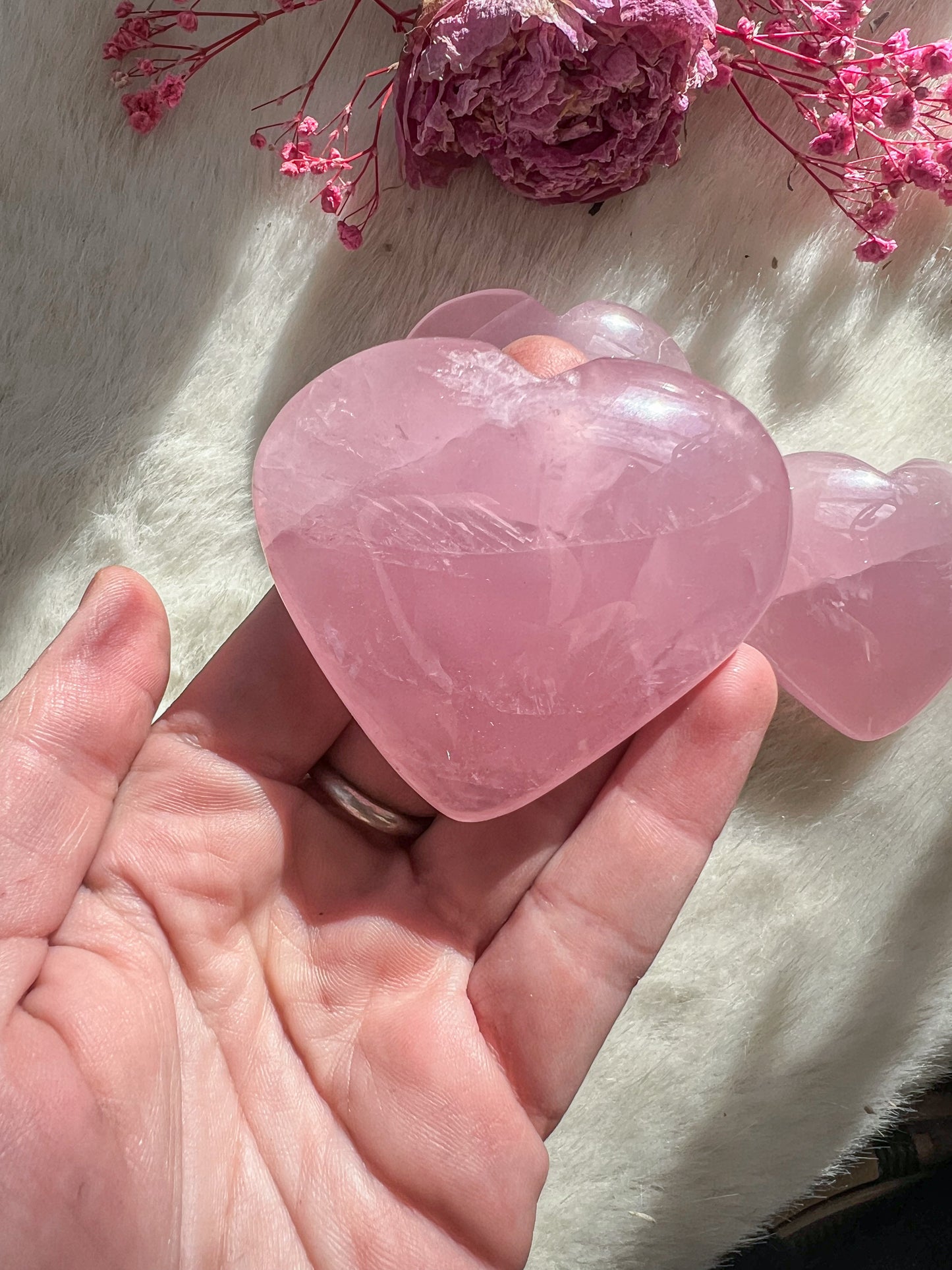 Jelly Rose Quartz Hearts