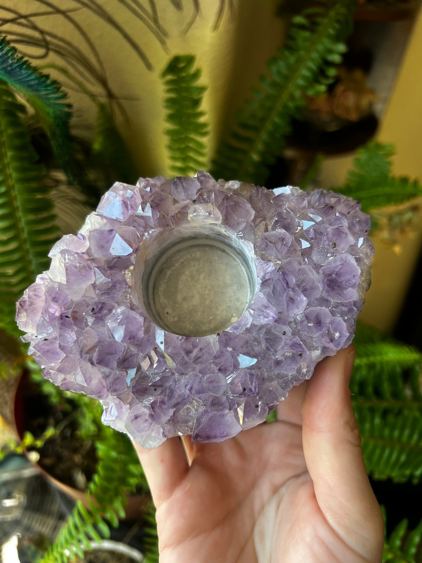 Amethyst Cluster Candle Holder