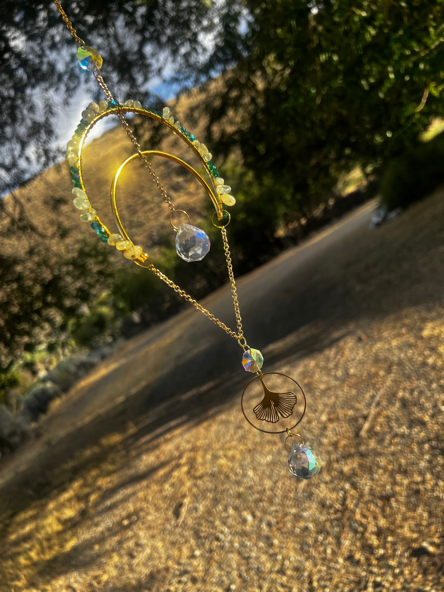 “Filly” Prehnite Crystal Suncatcher