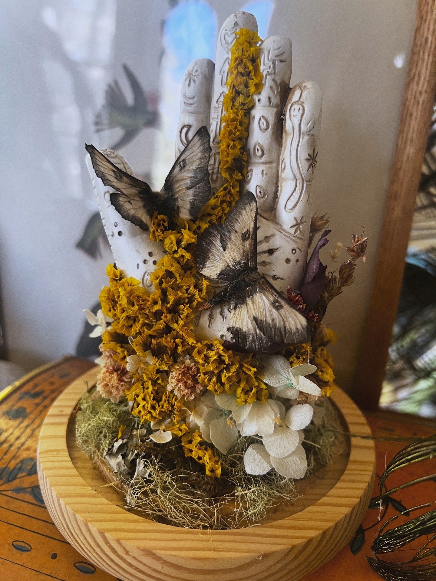 “Hiladora” Moth Oddities Witchy Taxidermy Entomology Glass Dome Artwork