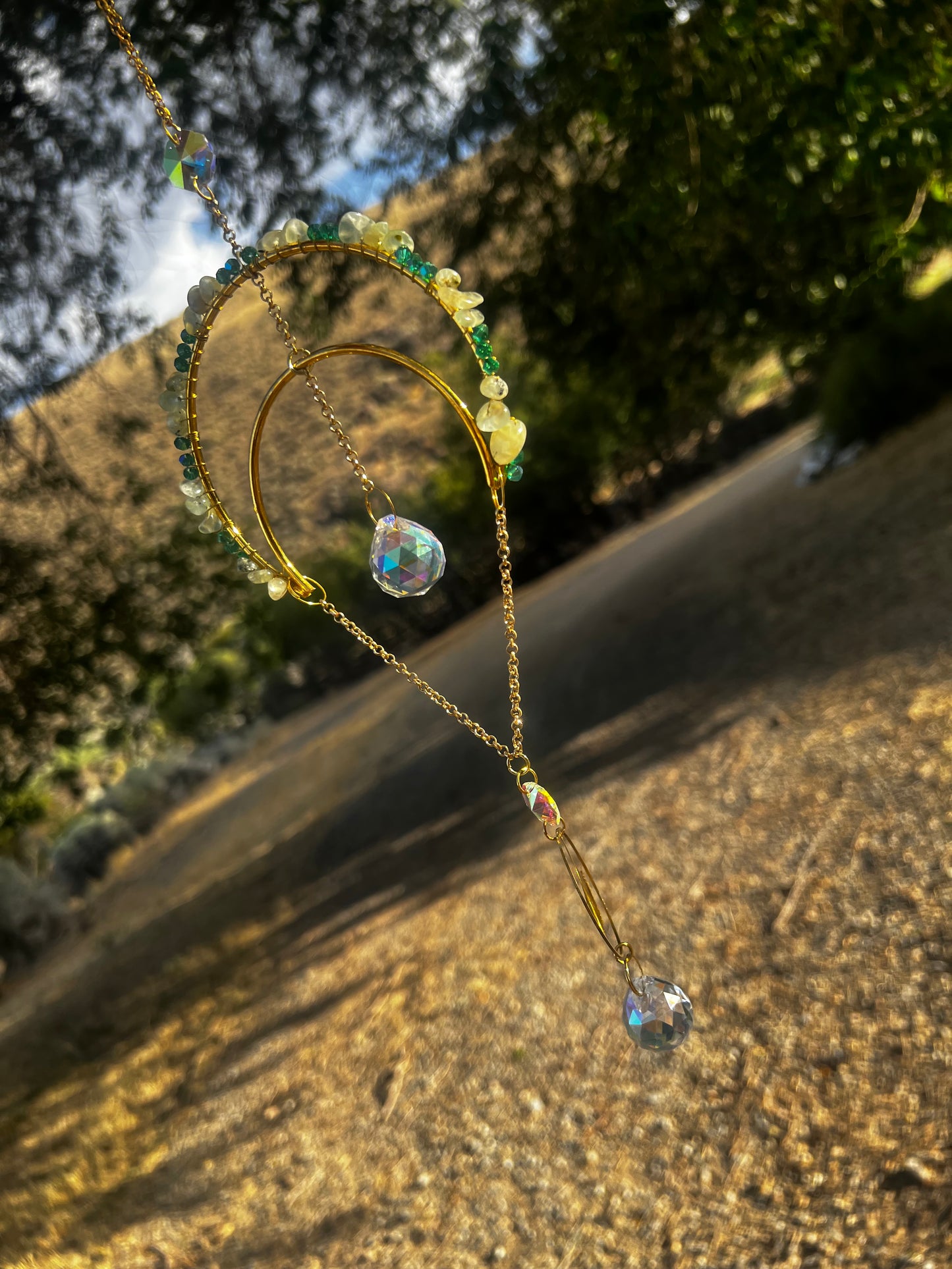 “Filly” Prehnite Crystal Suncatcher