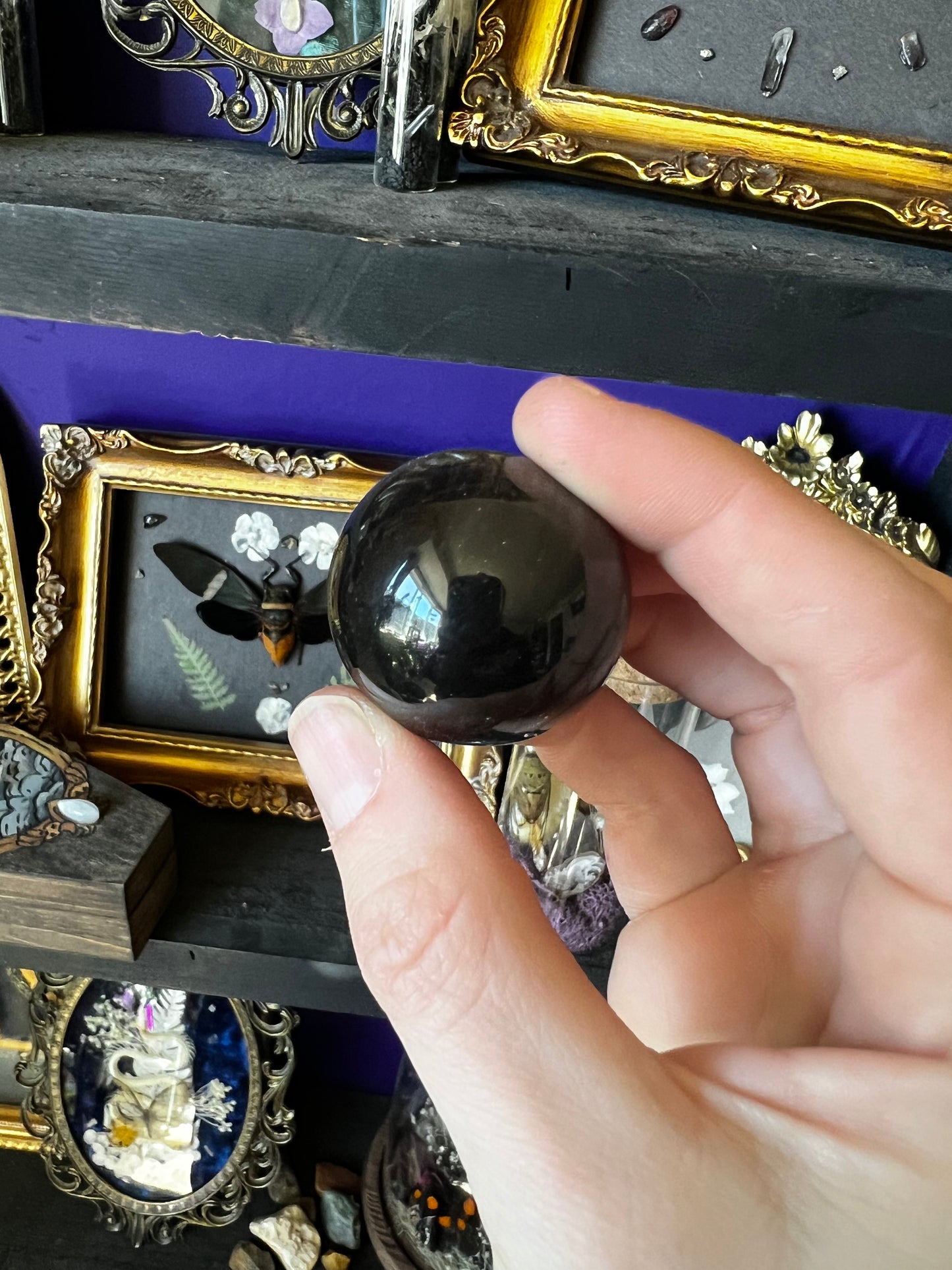 Small Silver Sheen Obsidian Sphere