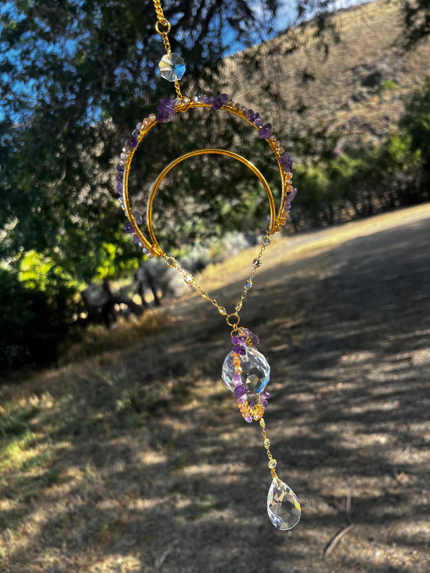 “Syrilla” Amethyst Crystal Suncatcher