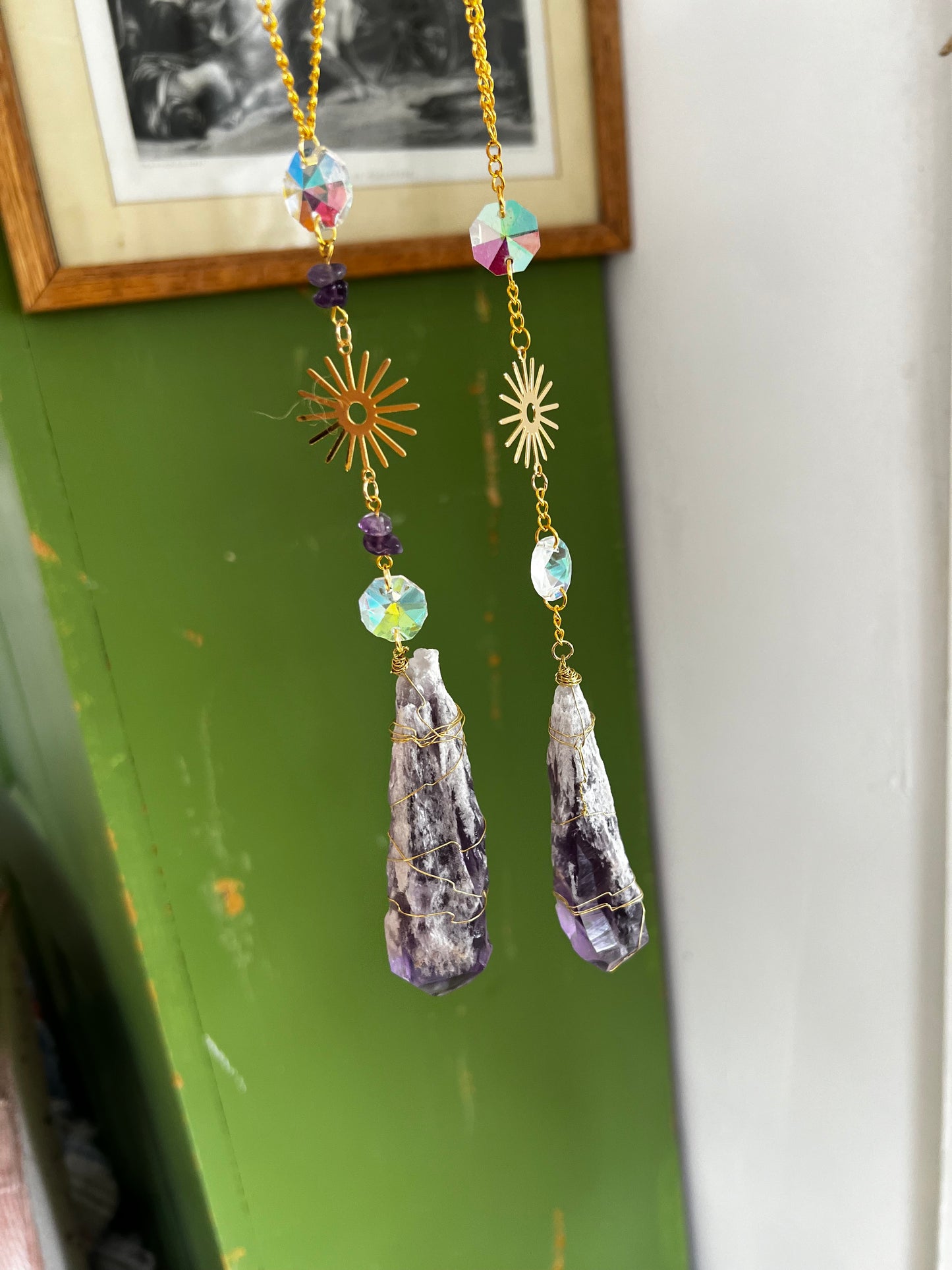 Amethyst suncatchers