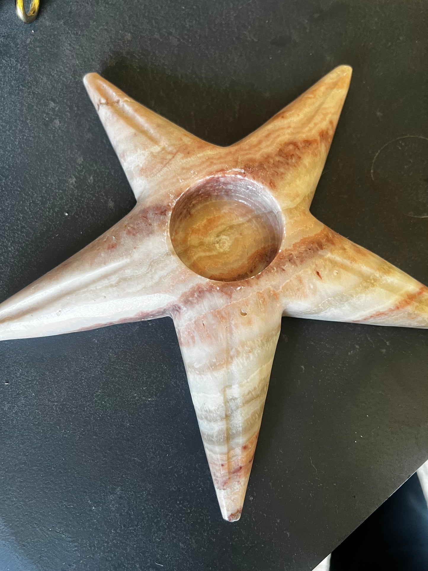 Calcite Starfish Candle Holder Carving