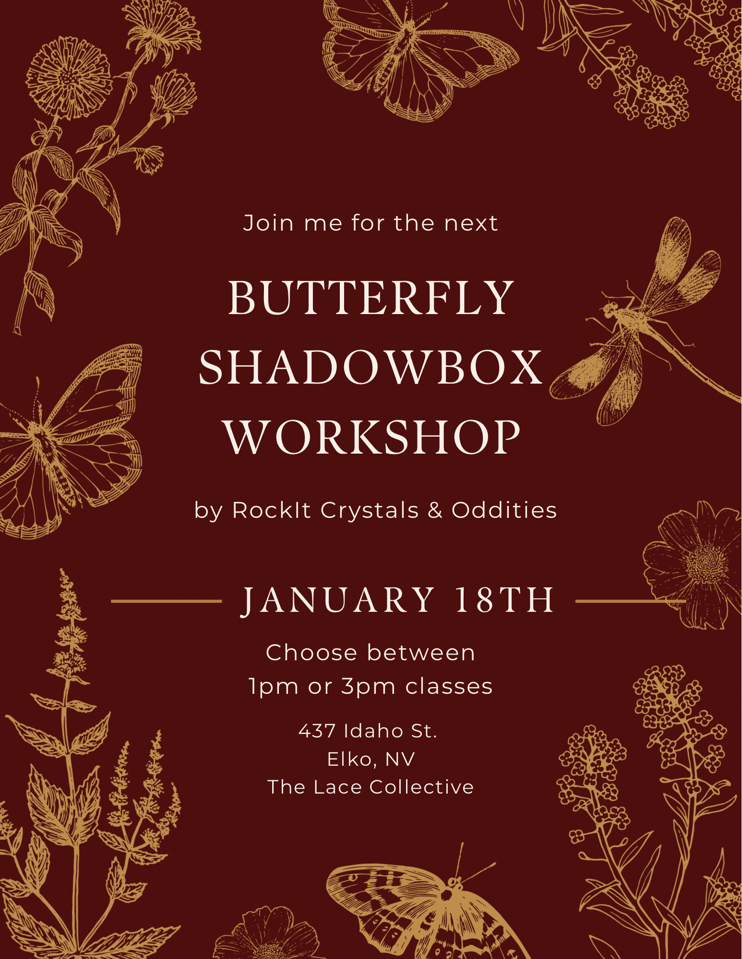 Pre-Valentine’s Butterfly Shadowbox Workshop