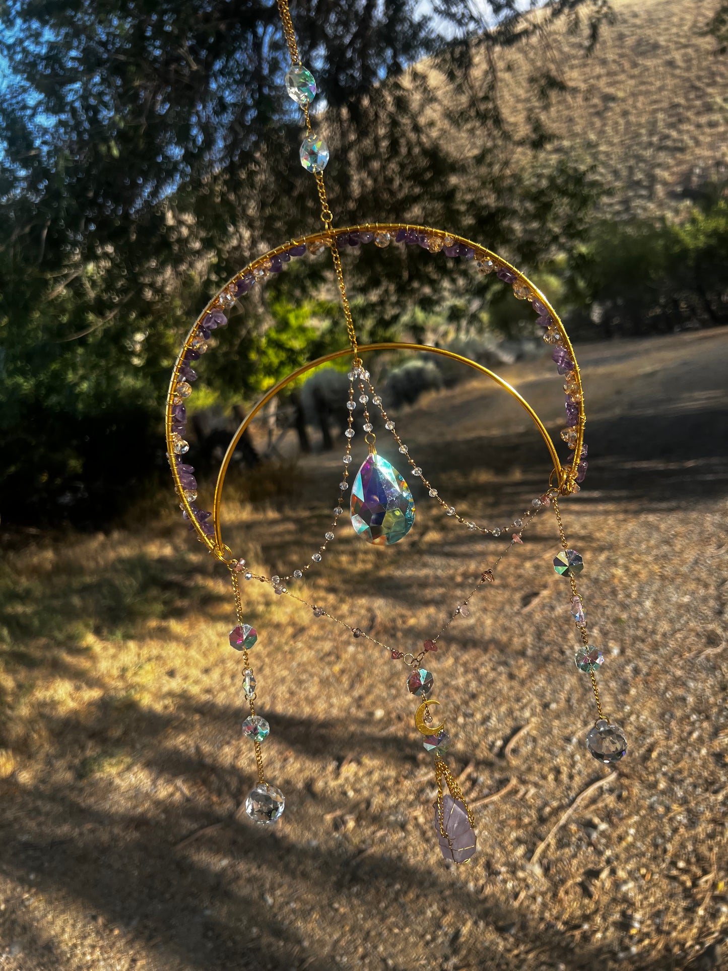“Annalise” Amethyst Double Point Crystal Suncatcher