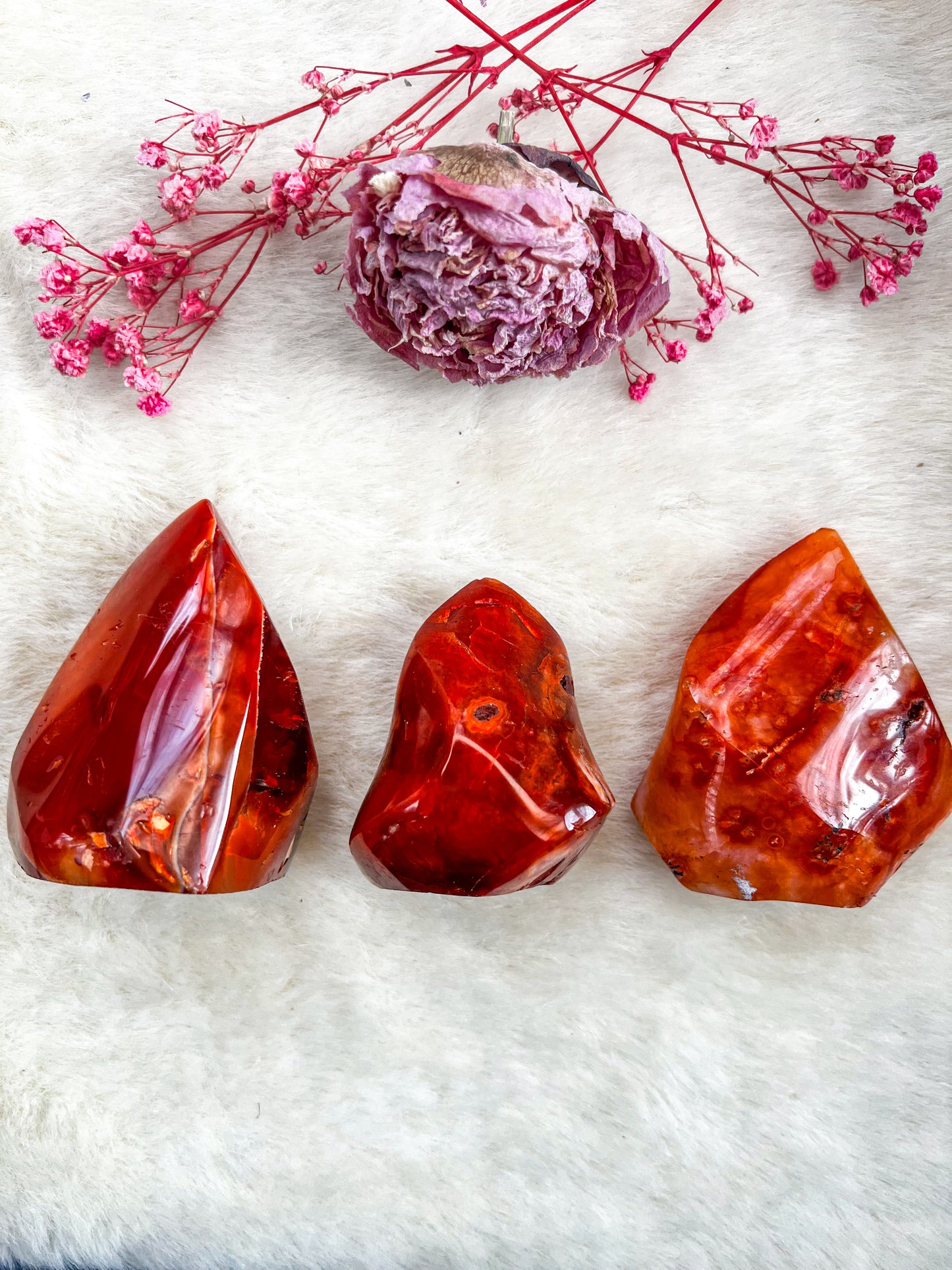 Carnelian Small Freeform Flames