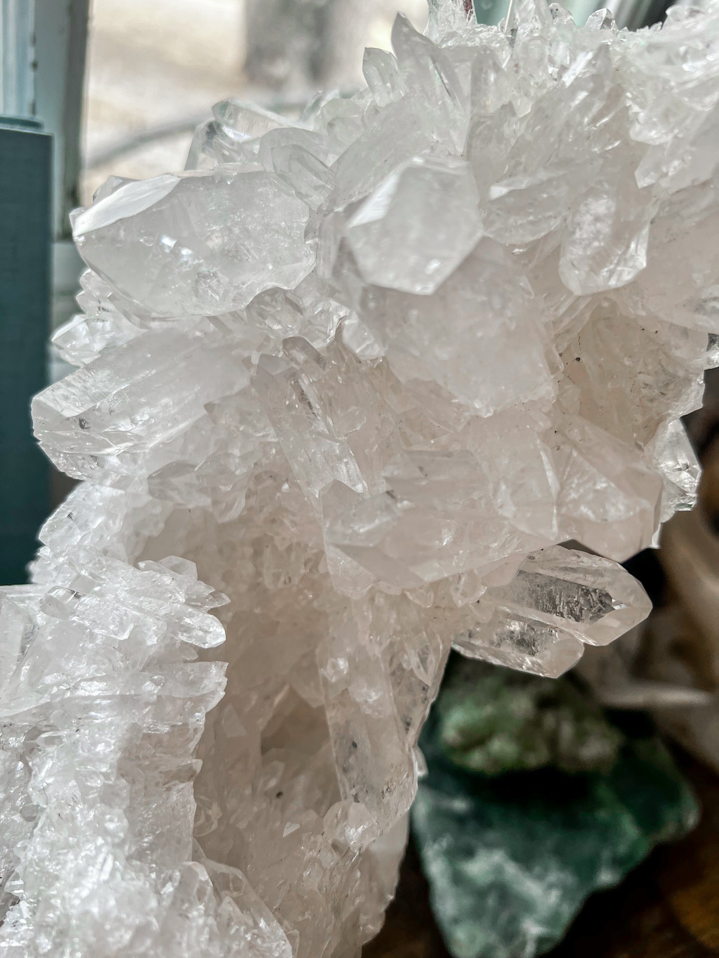 Large High Grade Brazilian Clear Quartz on Spinning Stand