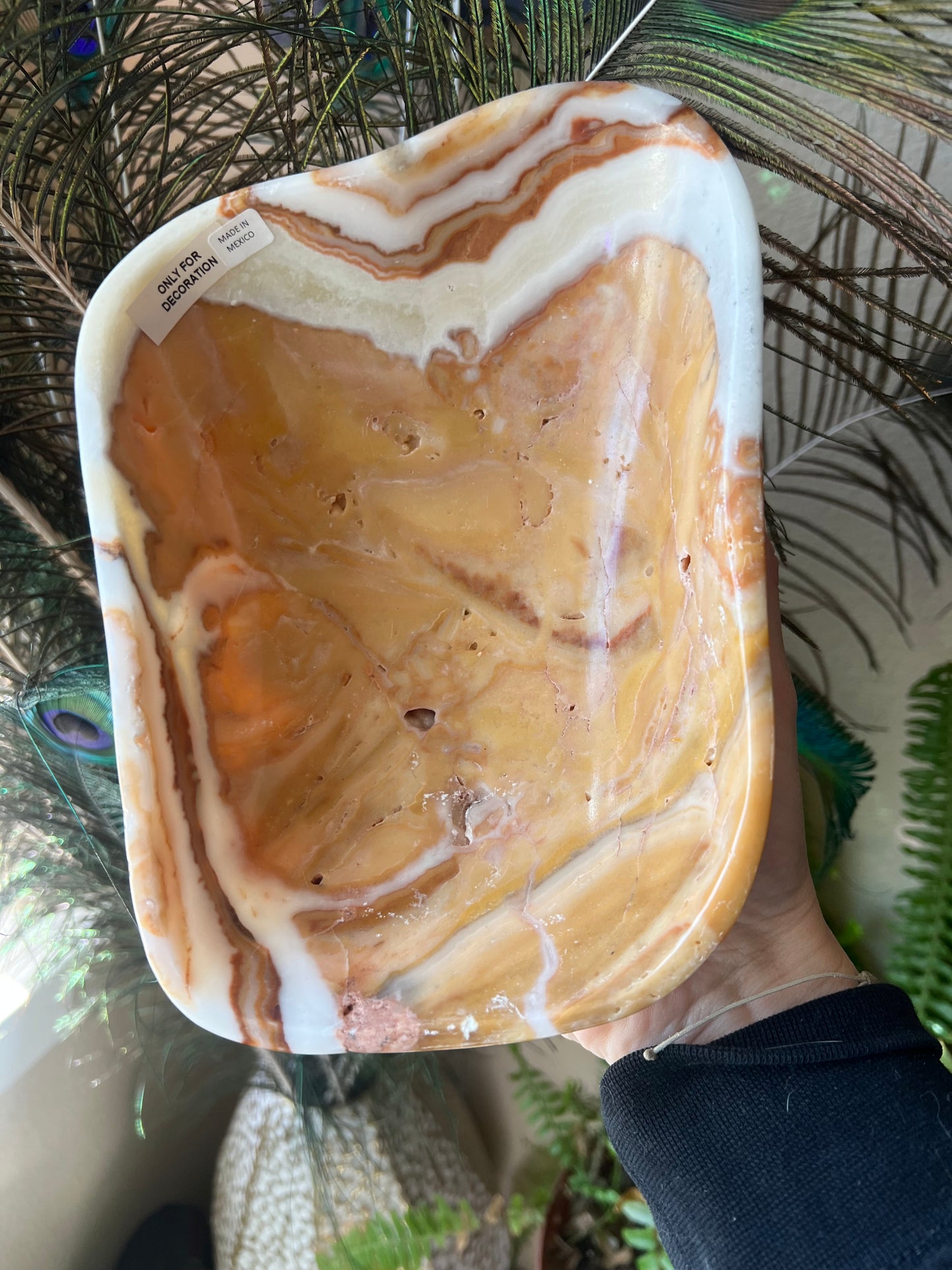 Orange Creamsicle Calcite Decorative Bowl