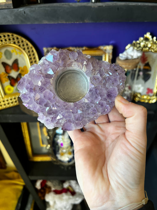 Amethyst Cluster Candle Holder