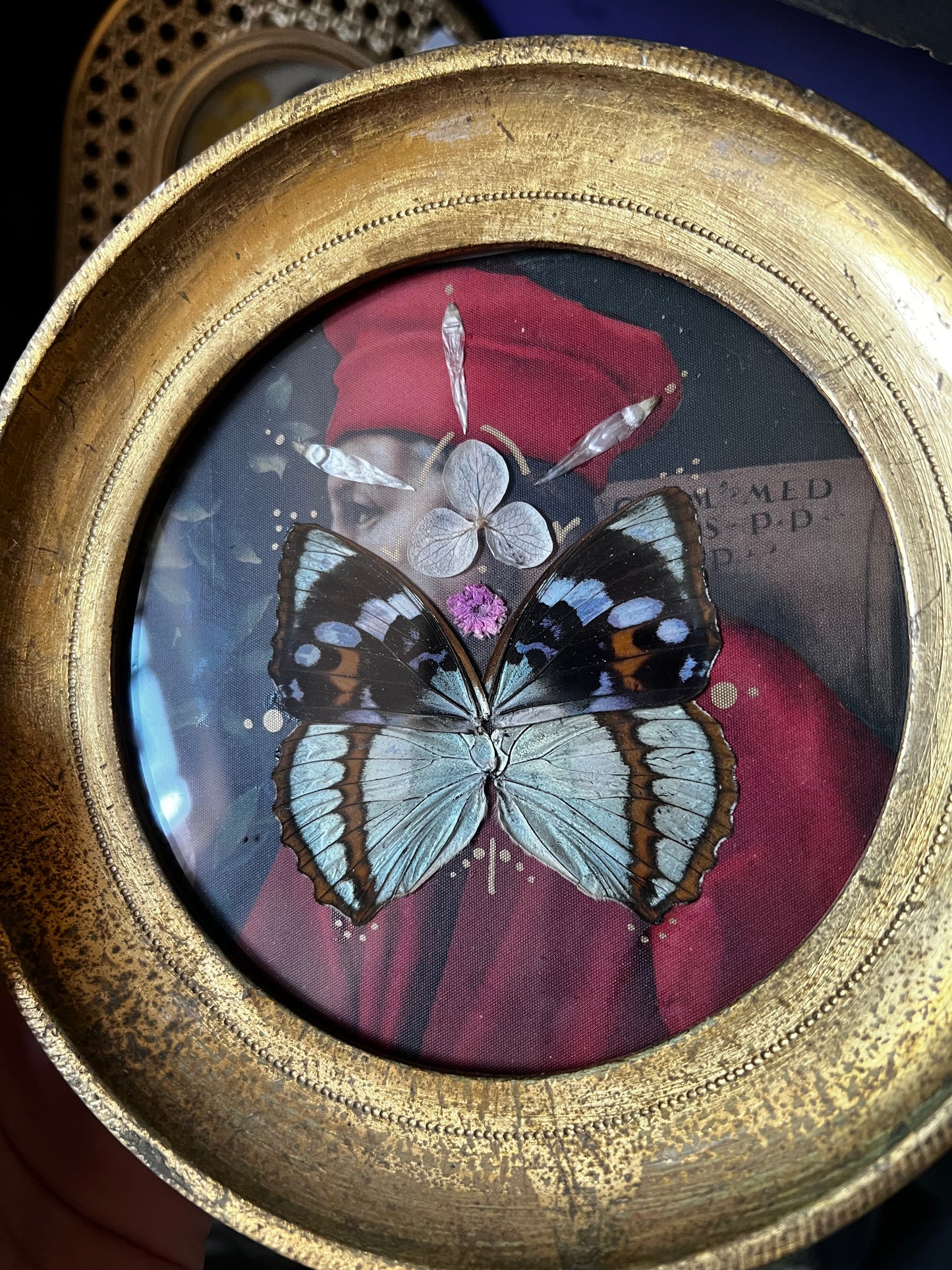 Vintage Antique Gold frame with butterfly wings