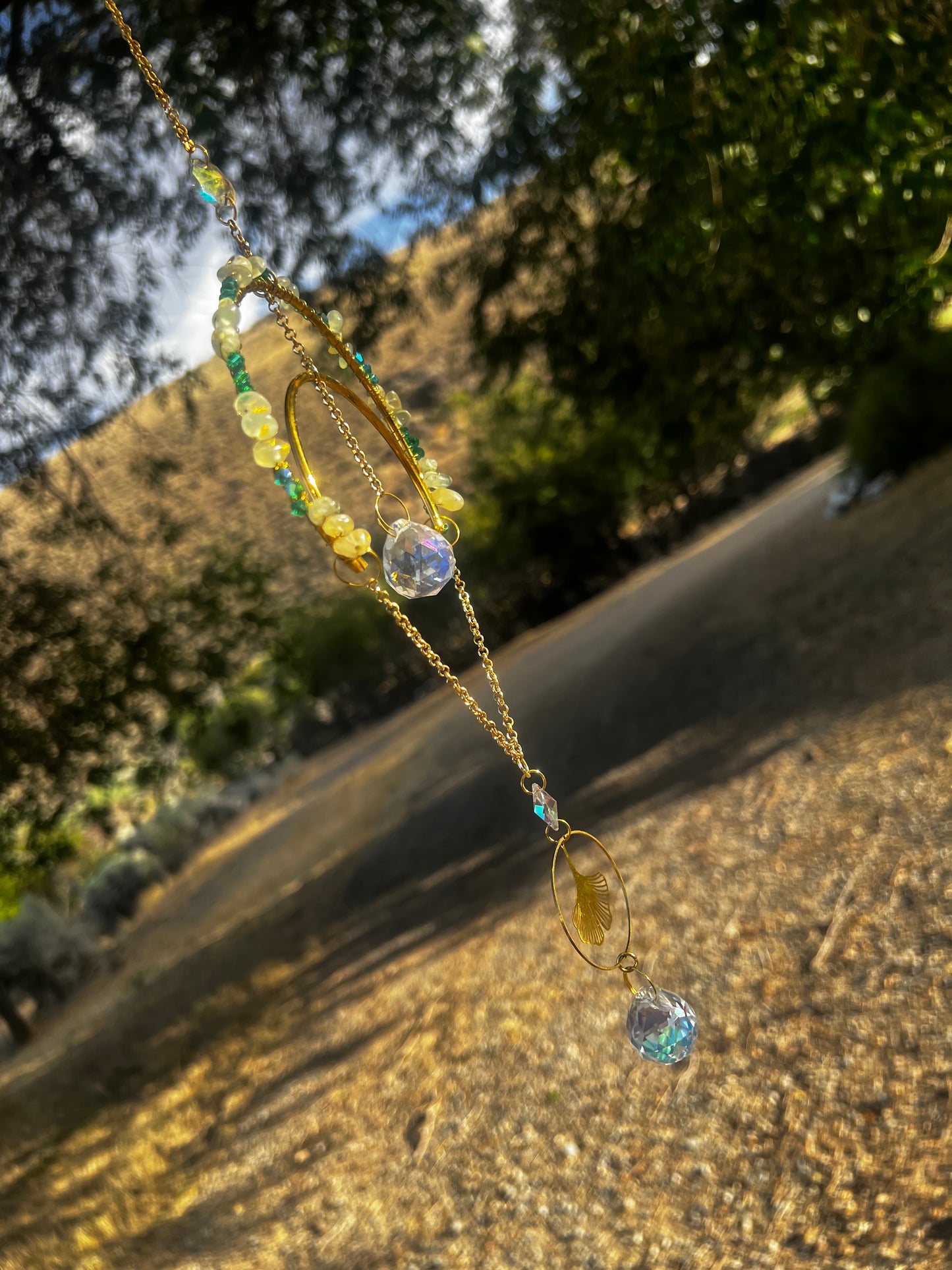 “Filly” Prehnite Crystal Suncatcher