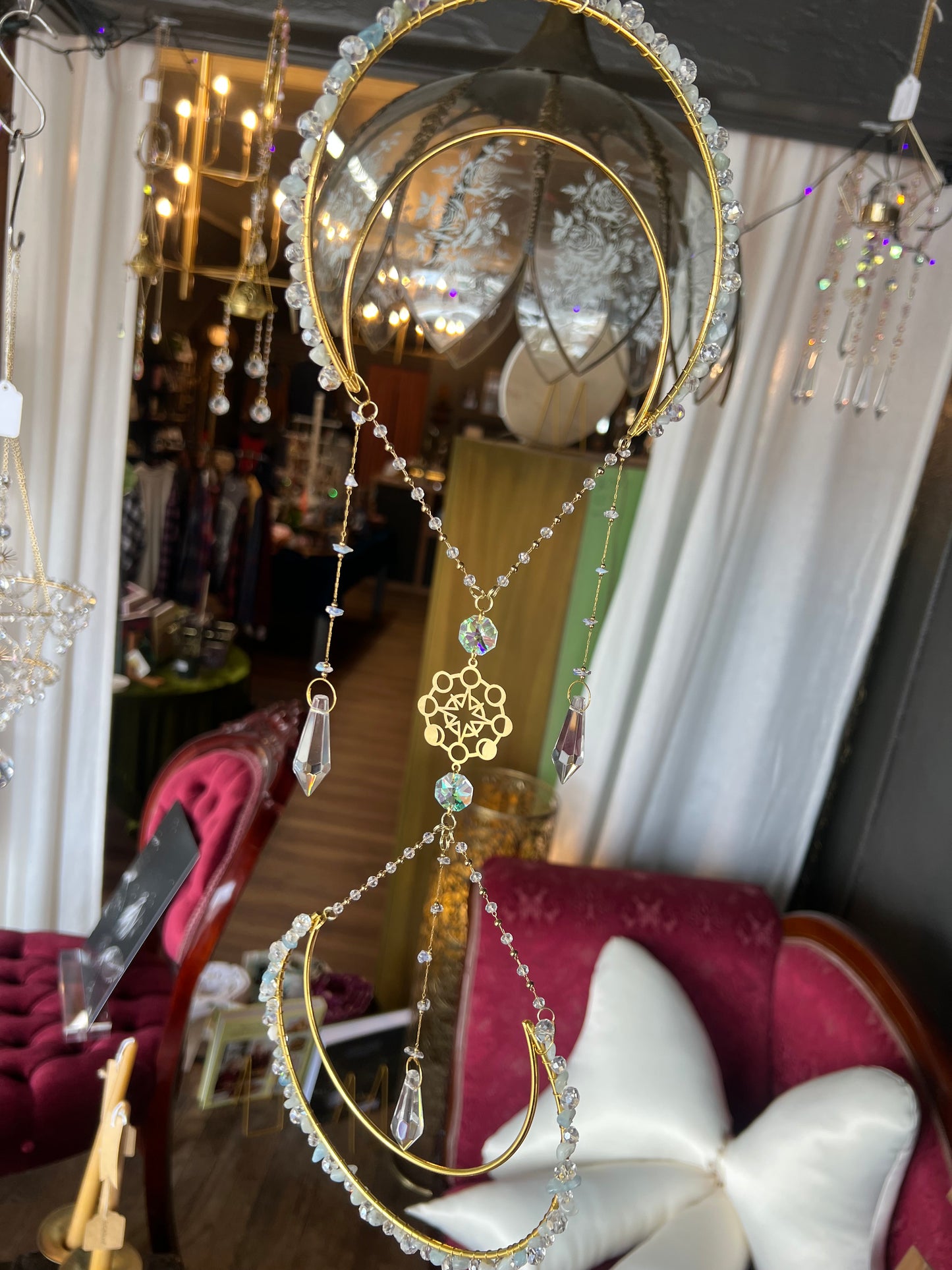 Nephelle Aquamarine Celestial Crystal Suncatcher