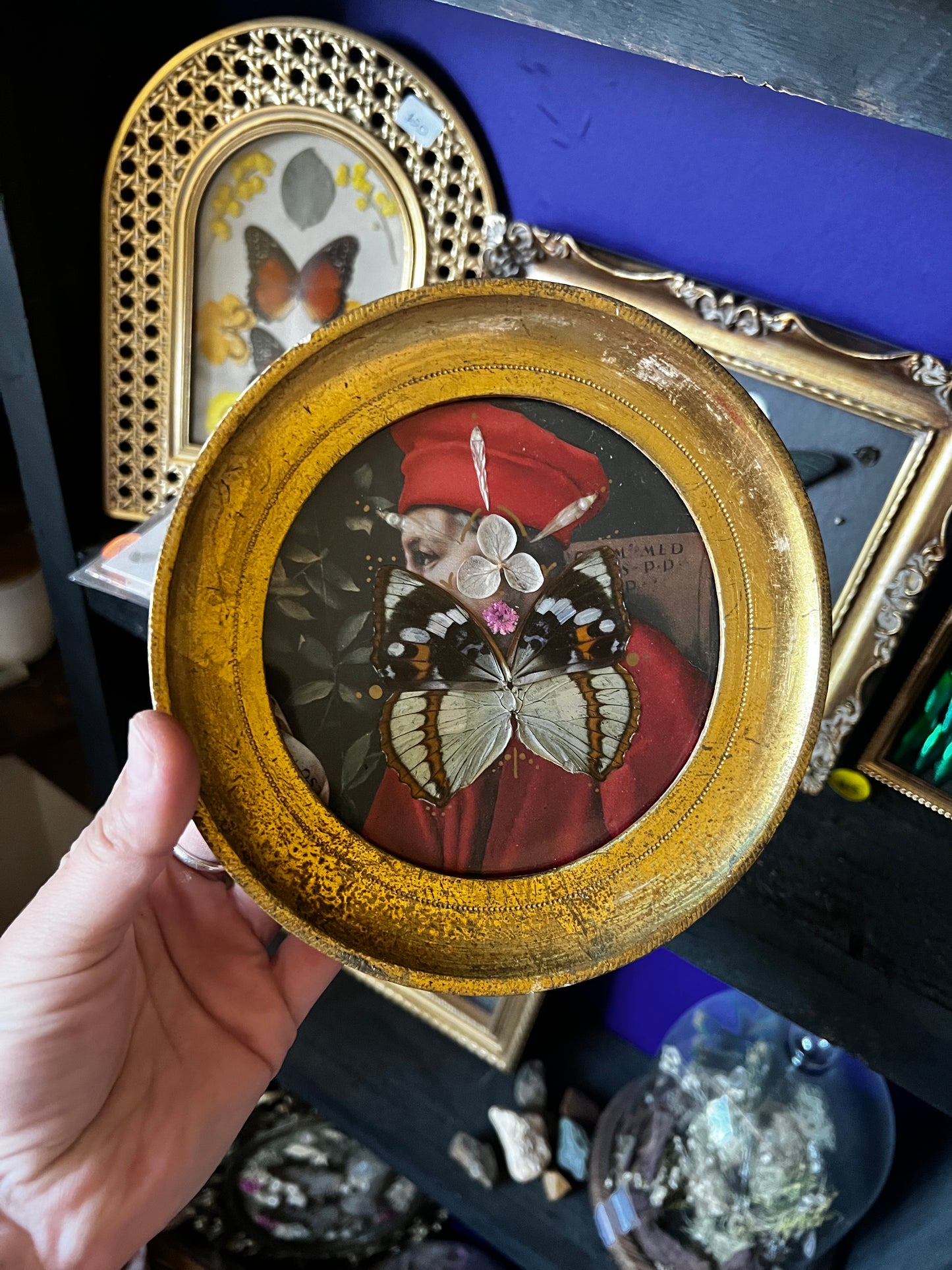 Vintage Antique Gold frame with butterfly wings