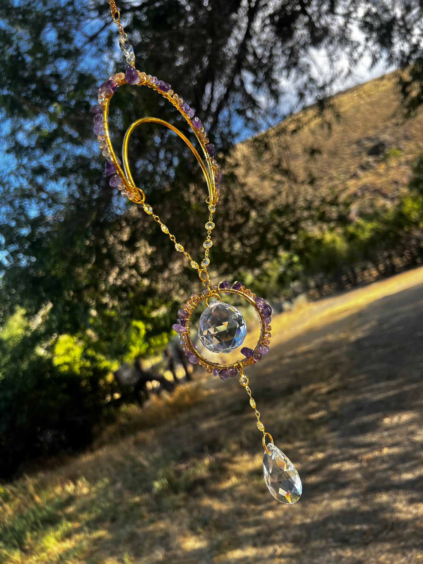 “Syrilla” Amethyst Crystal Suncatcher