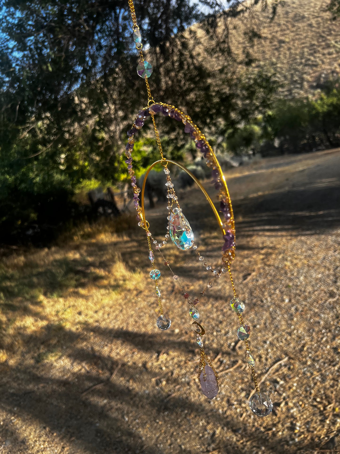 “Annalise” Amethyst Double Point Crystal Suncatcher