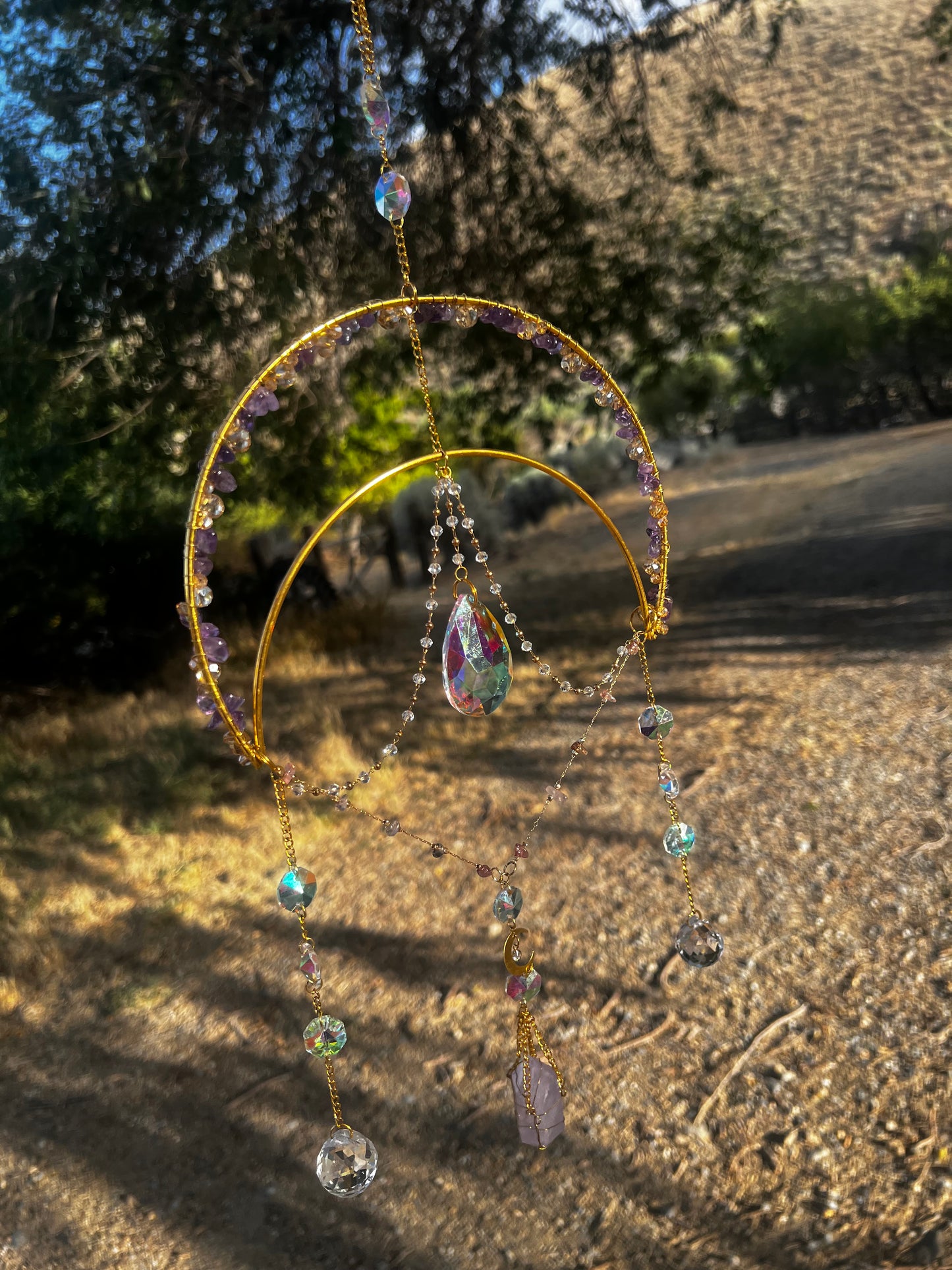 “Annalise” Amethyst Double Point Crystal Suncatcher