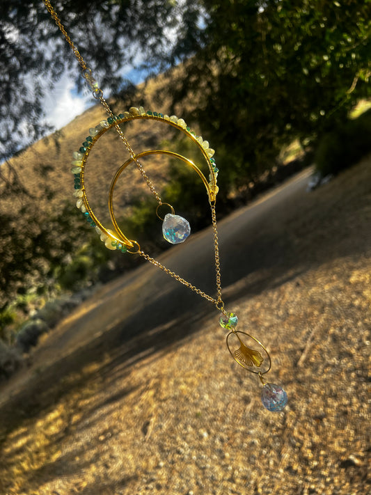 “Filly” Prehnite Crystal Suncatcher