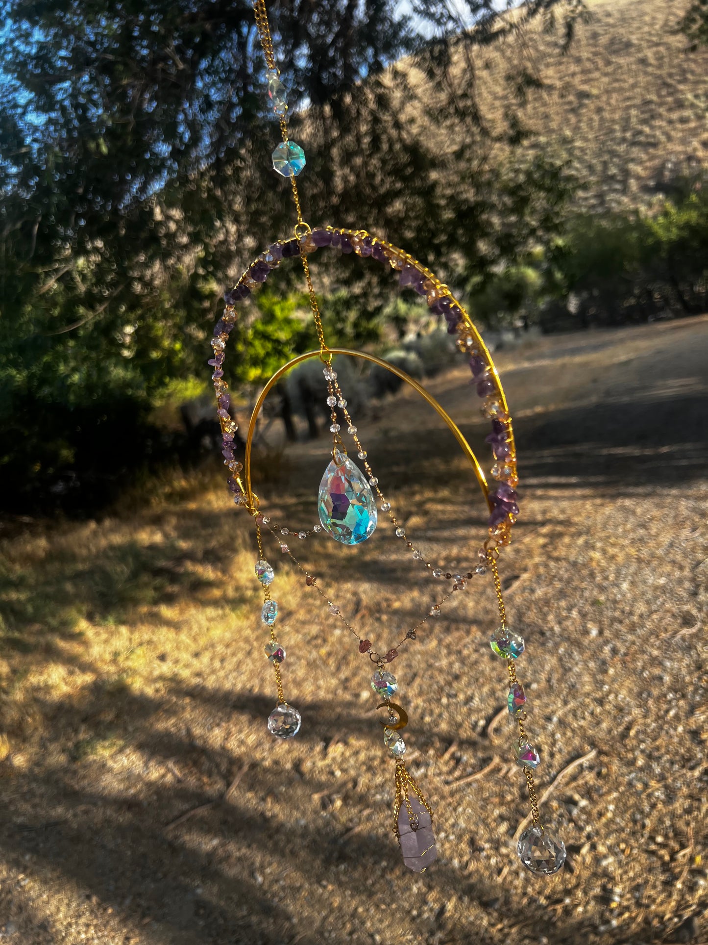 “Annalise” Amethyst Double Point Crystal Suncatcher