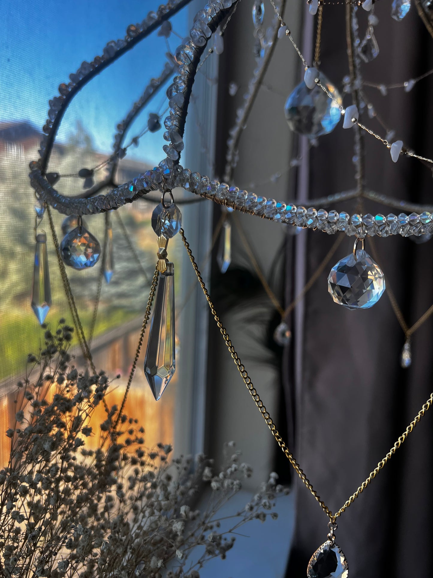 “Hattie” Crystal Lampshade Chandelier Suncatcher