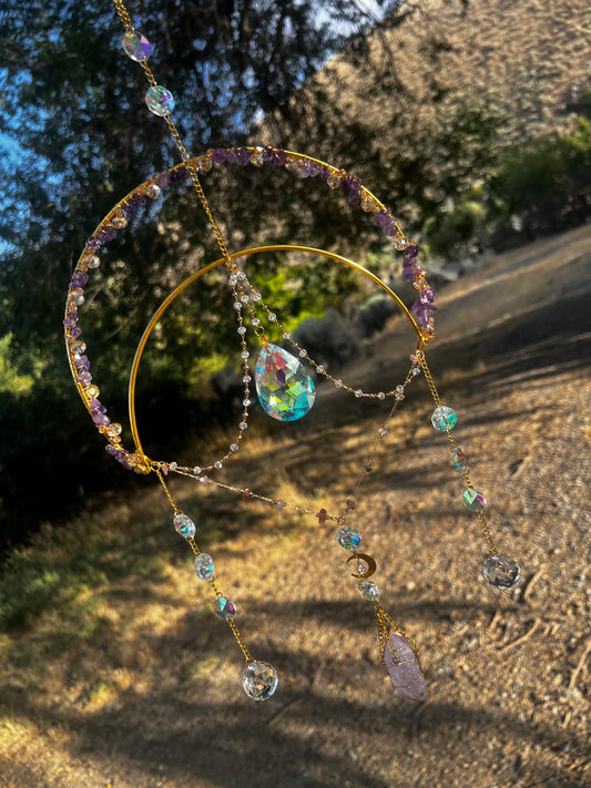 “Annalise” Amethyst Double Point Crystal Suncatcher