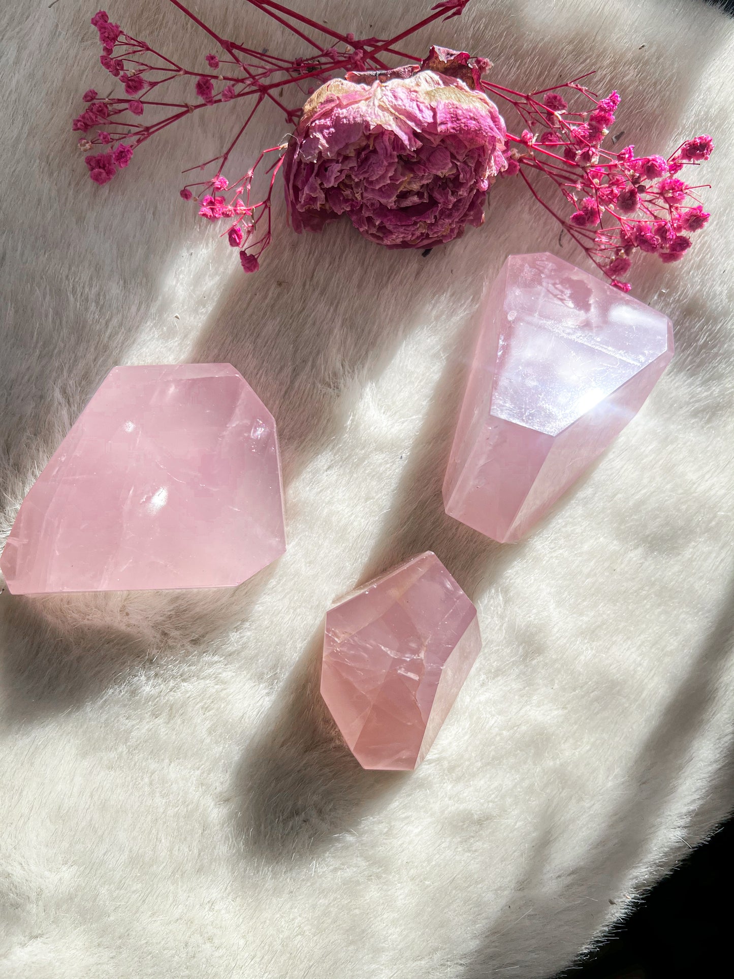 Jelly Rose Quartz Freeform “Gushers”