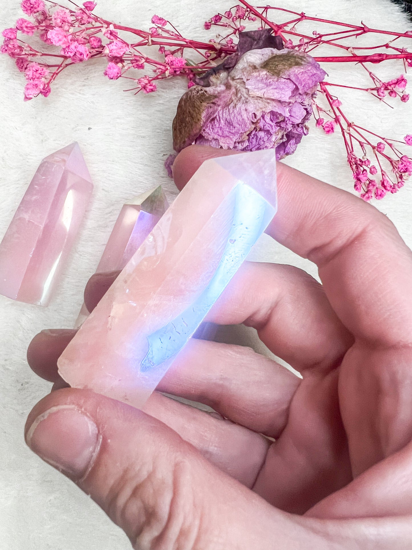 Angel Aura Rose Quartz Towers