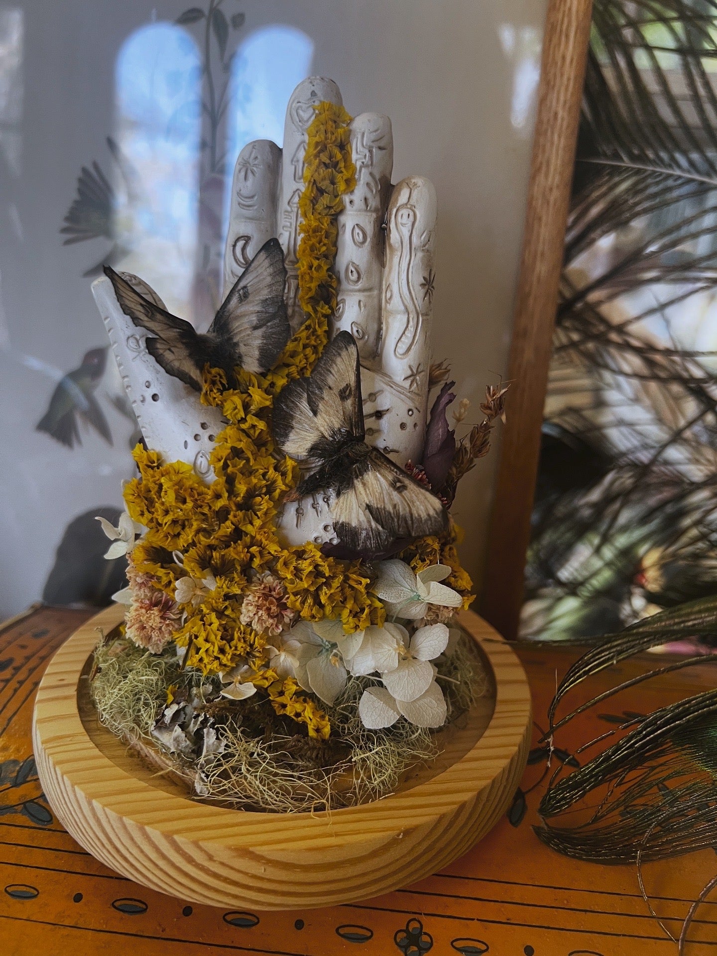 “Hiladora” Moth Oddities Witchy Taxidermy Entomology Glass Dome Artwork