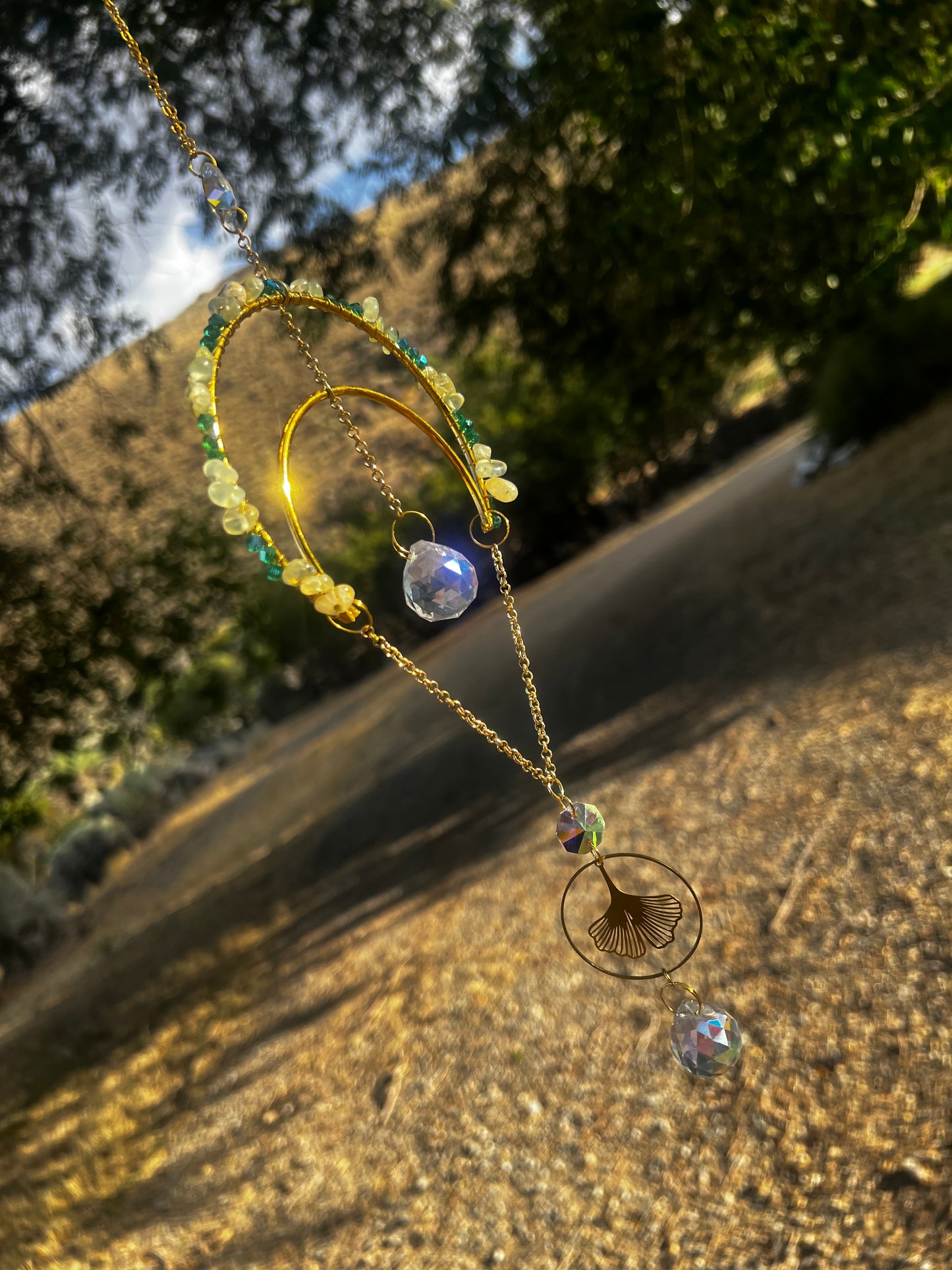 “Filly” Prehnite Crystal Suncatcher