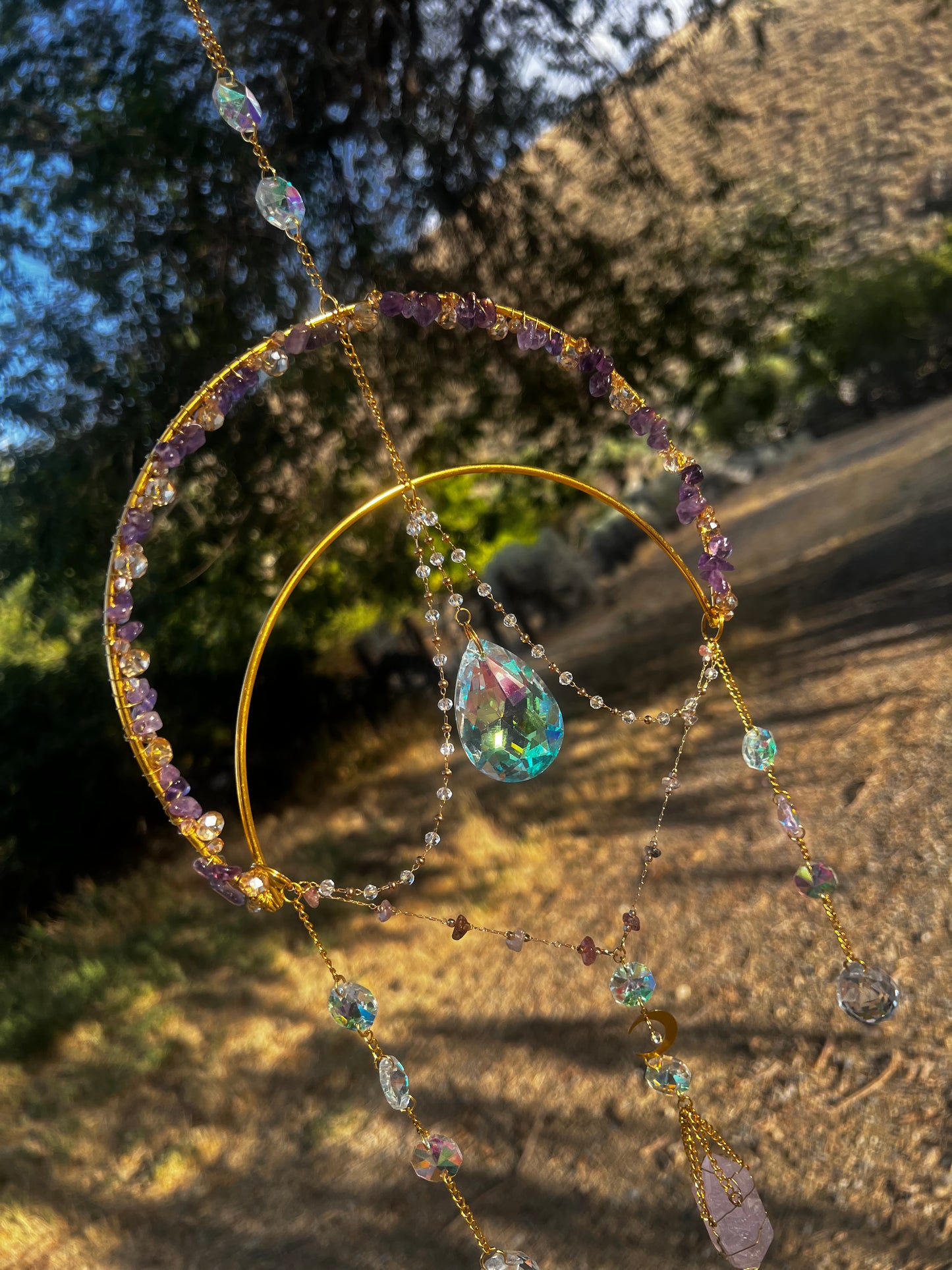 “Annalise” Amethyst Double Point Crystal Suncatcher