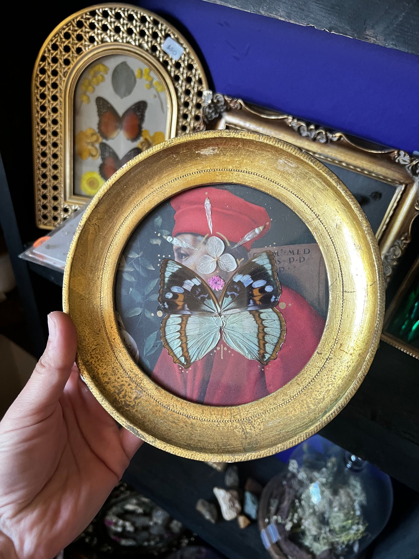 Vintage Antique Gold frame with butterfly wings