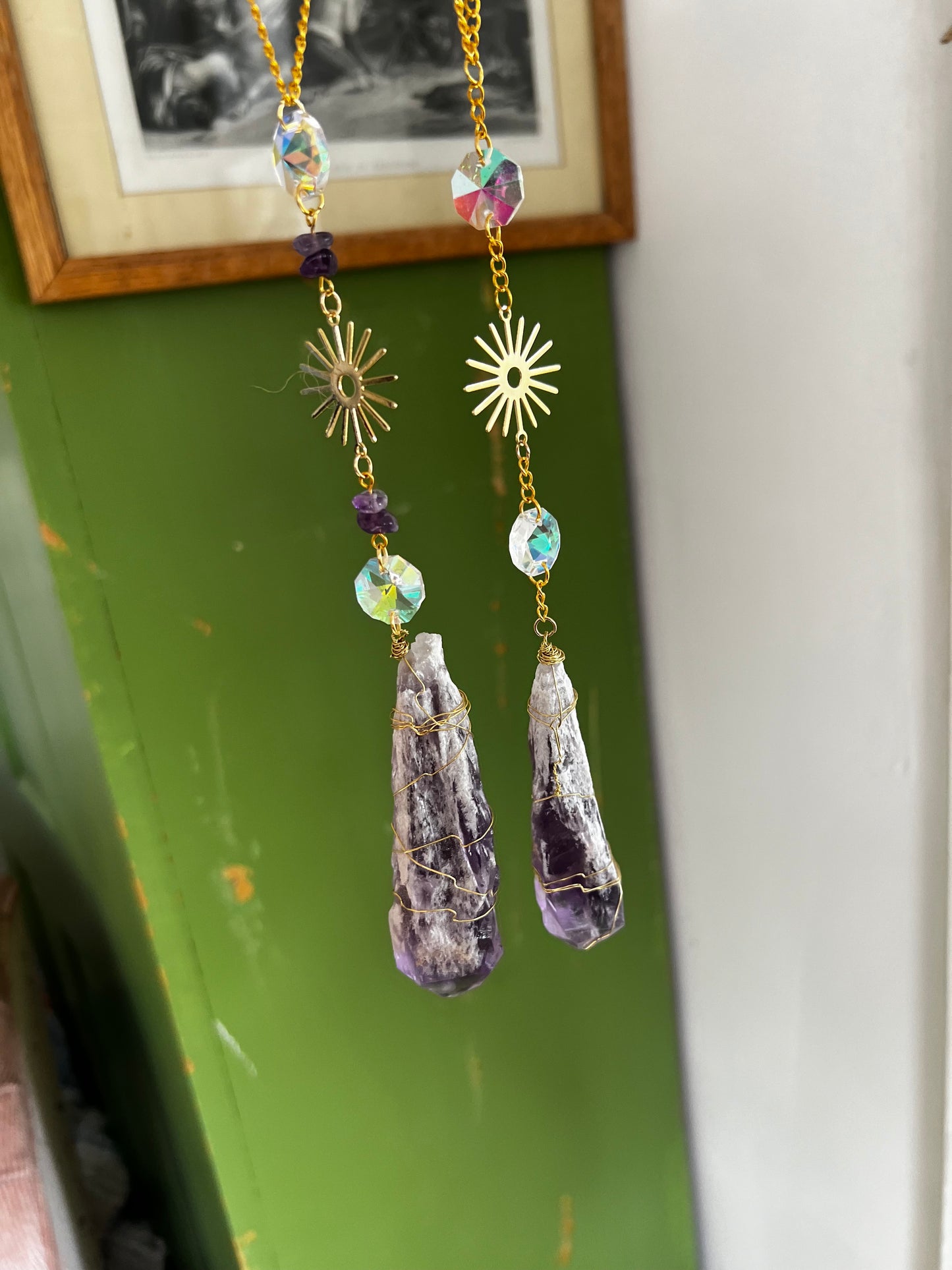 Amethyst suncatchers