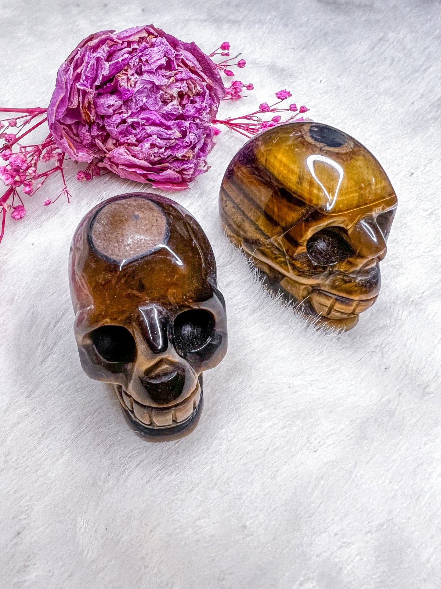 Tiger’s Eye Skulls