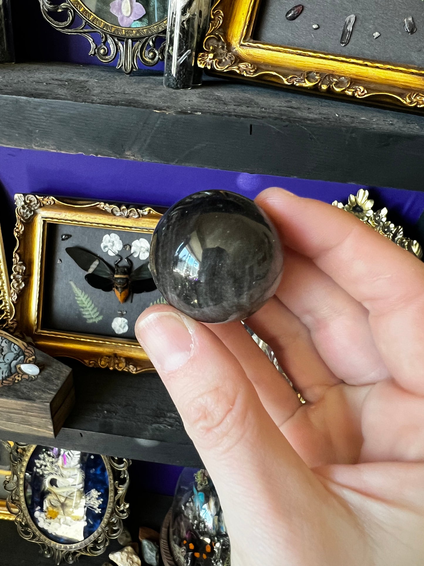 Small Silver Sheen Obsidian Sphere