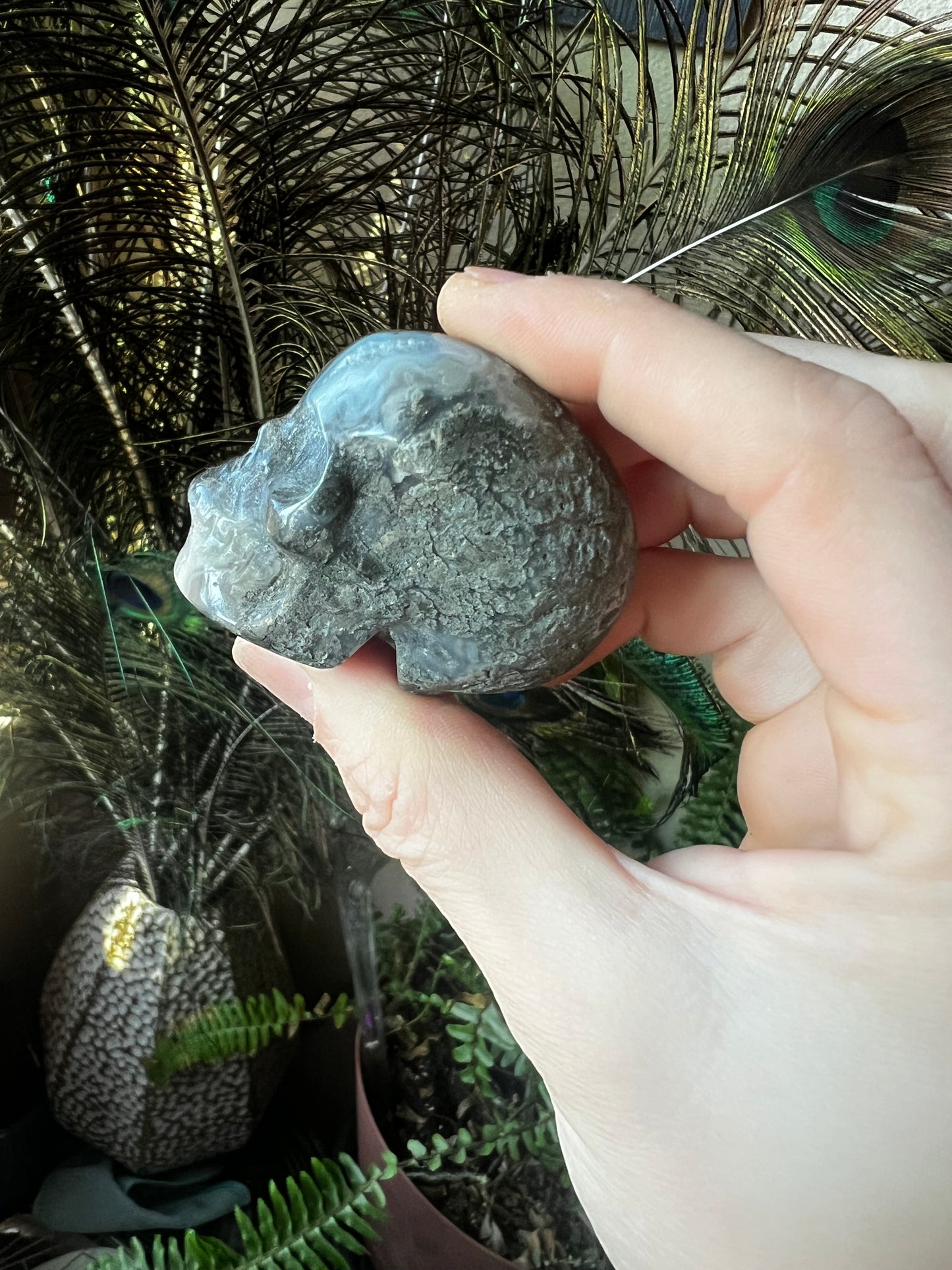 Marcasite Pyrite Agate Skull