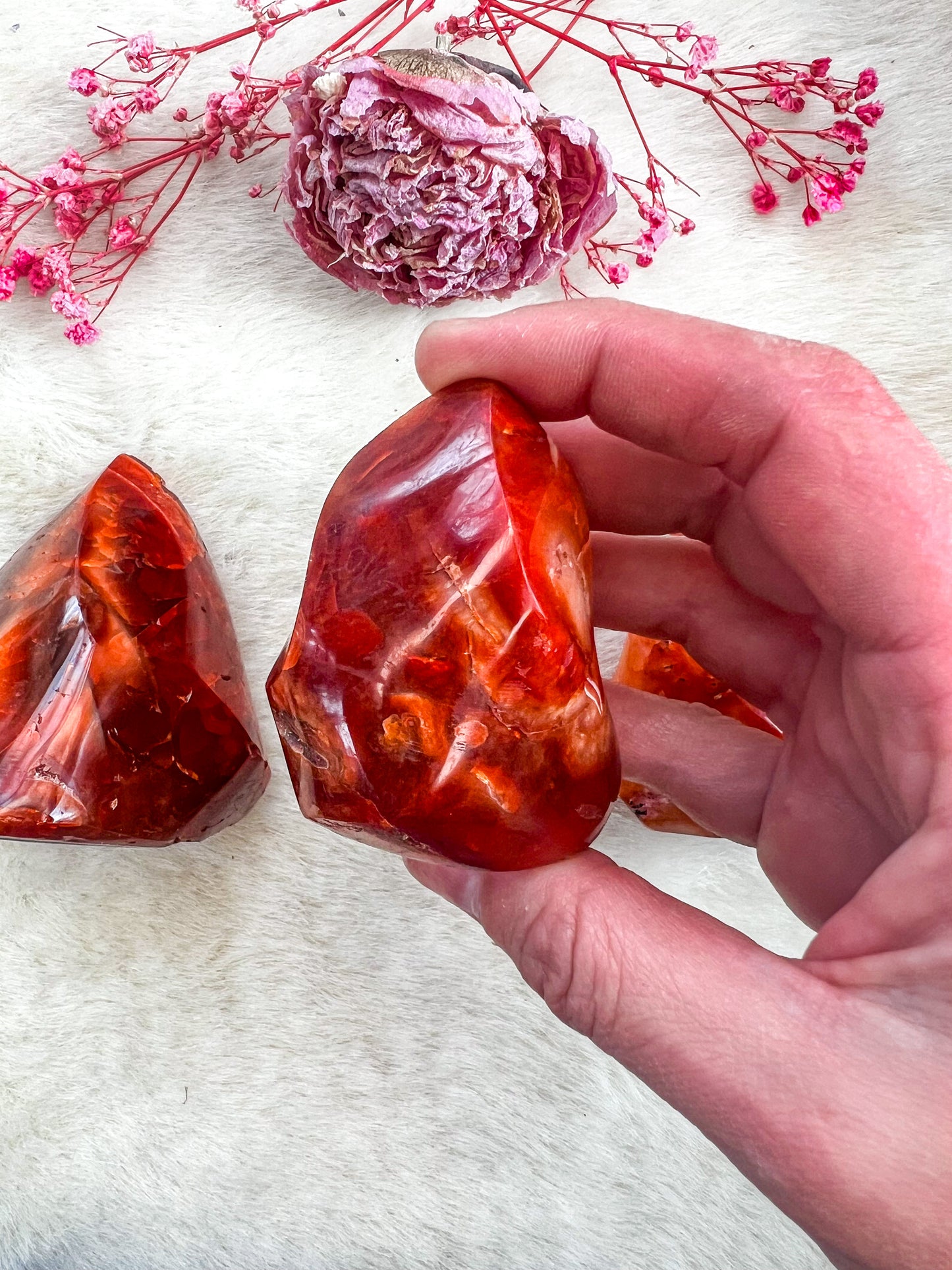 Carnelian Small Freeform Flames