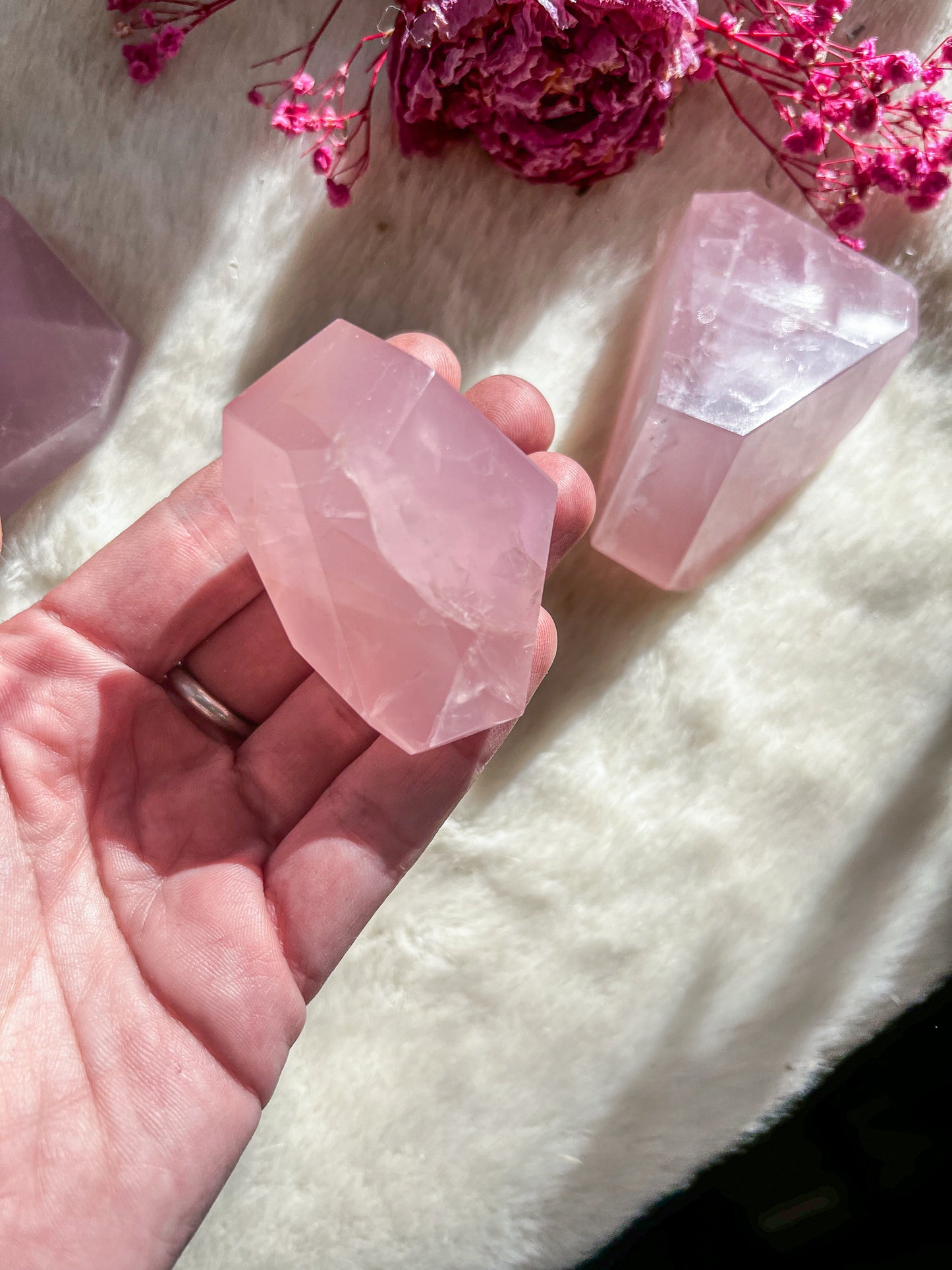 Jelly Rose Quartz Freeform “Gushers”